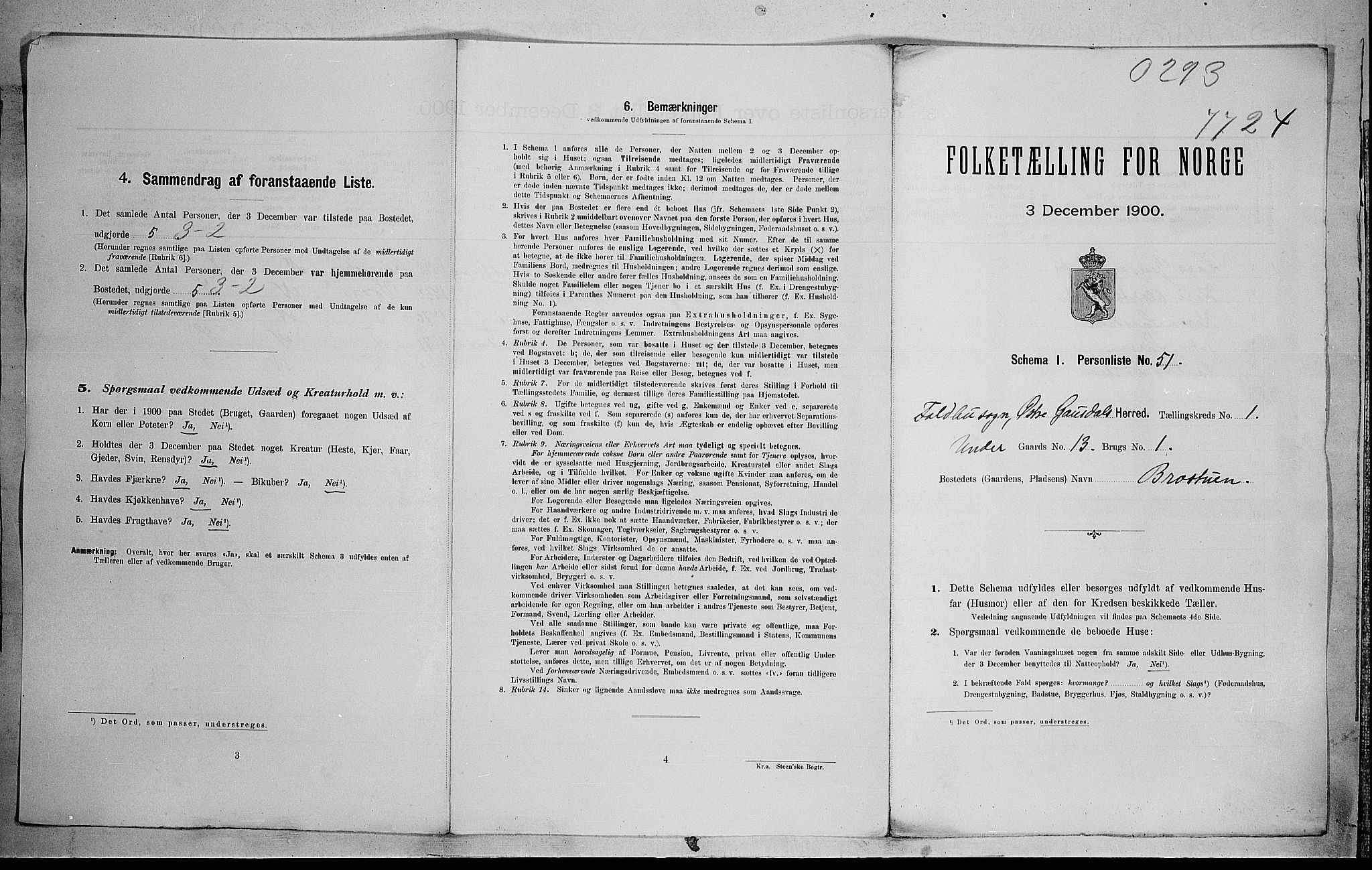 SAH, Folketelling 1900 for 0522 Østre Gausdal herred, 1900, s. 50