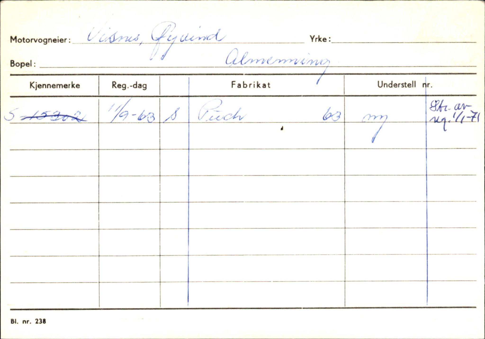 Statens vegvesen, Sogn og Fjordane vegkontor, SAB/A-5301/4/F/L0145: Registerkort Vågsøy S-Å. Årdal I-P, 1945-1975, s. 704