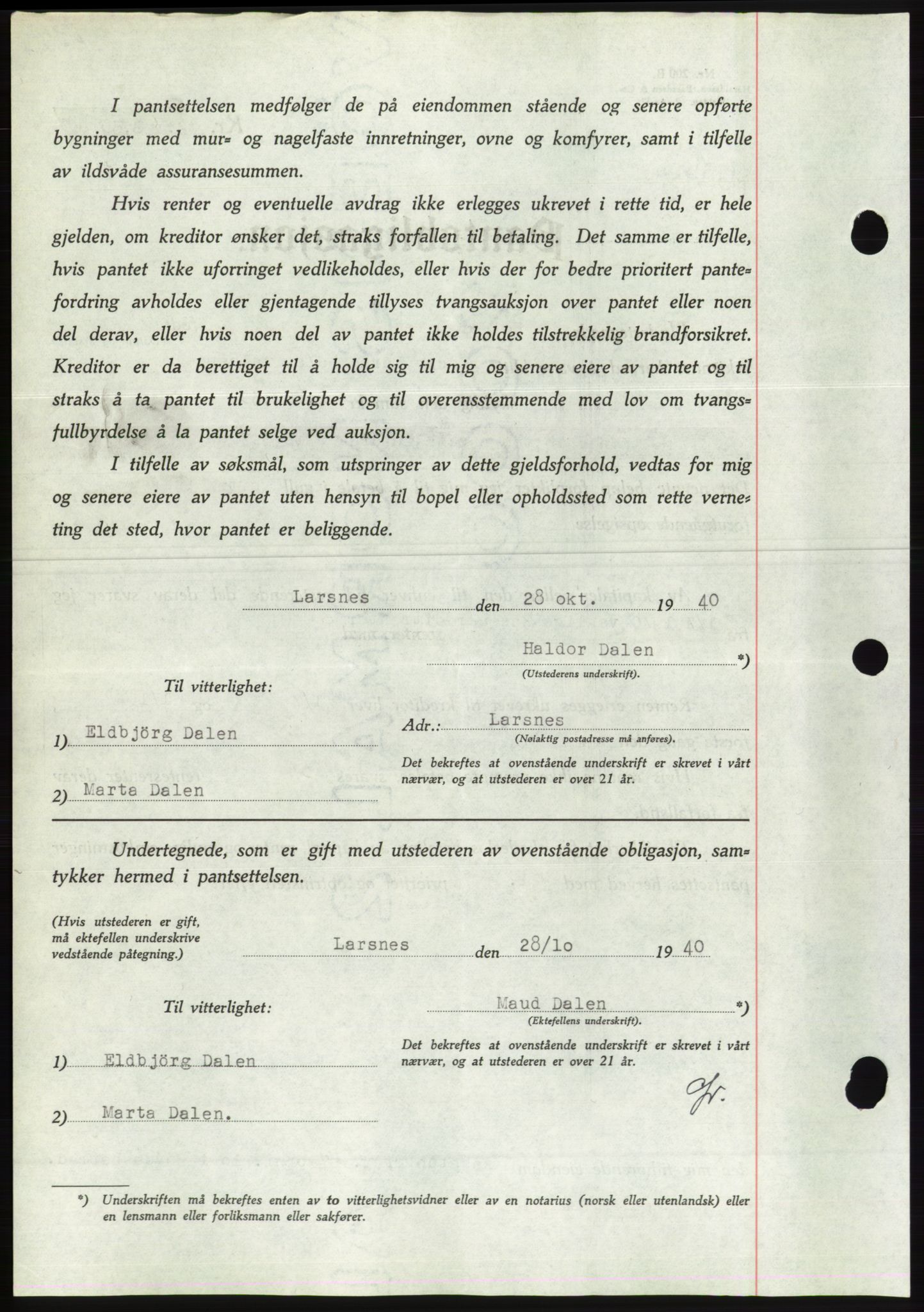 Søre Sunnmøre sorenskriveri, AV/SAT-A-4122/1/2/2C/L0070: Pantebok nr. 64, 1940-1941, Dagboknr: 44/1941