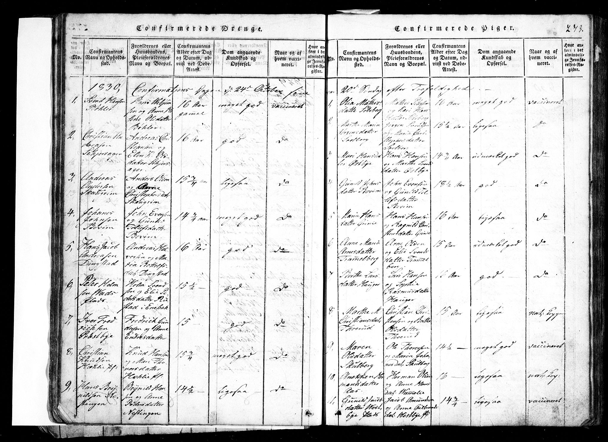 Spydeberg prestekontor Kirkebøker, SAO/A-10924/G/Ga/L0001: Klokkerbok nr. I 1, 1814-1868, s. 273
