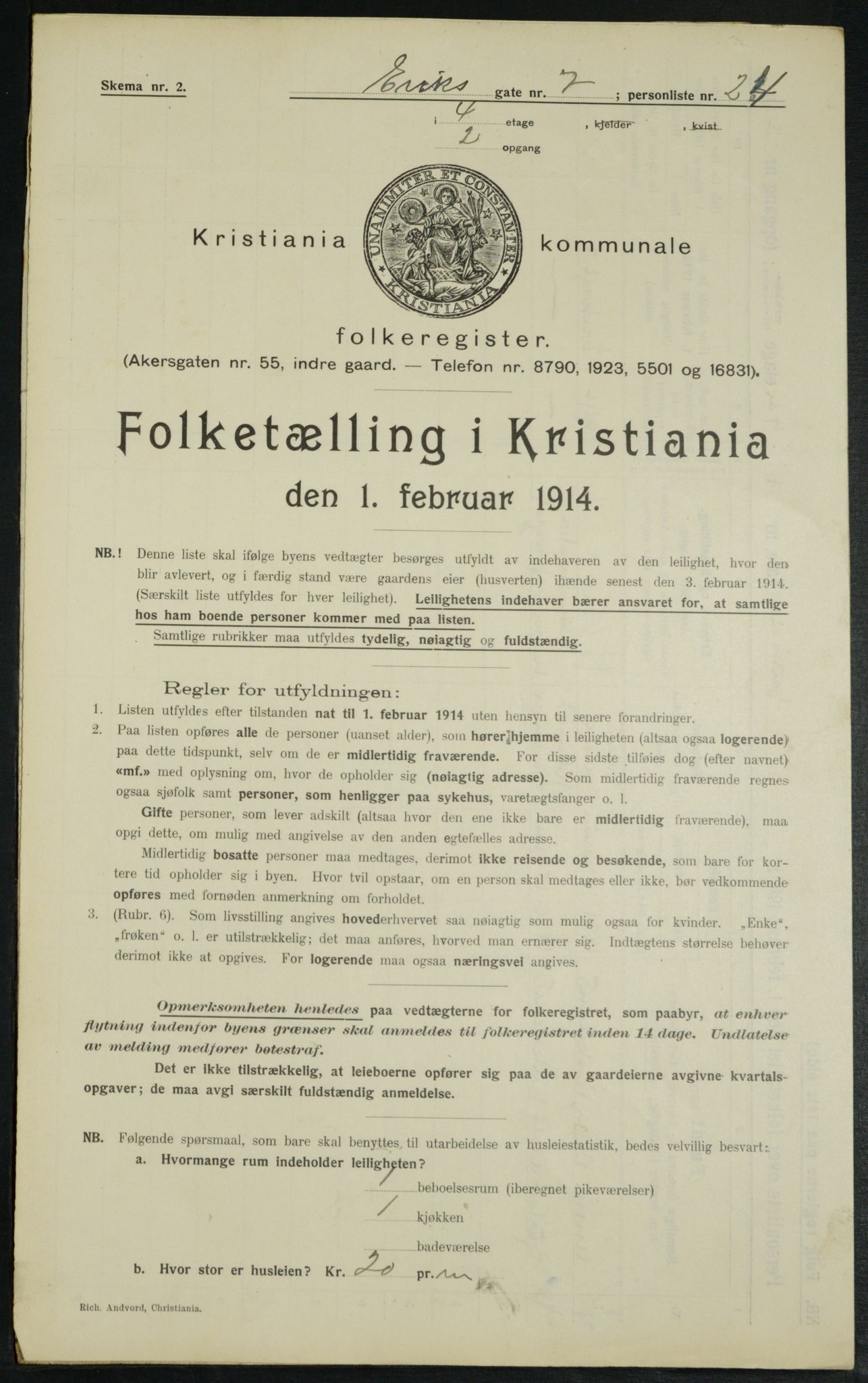 OBA, Kommunal folketelling 1.2.1914 for Kristiania, 1914, s. 20279