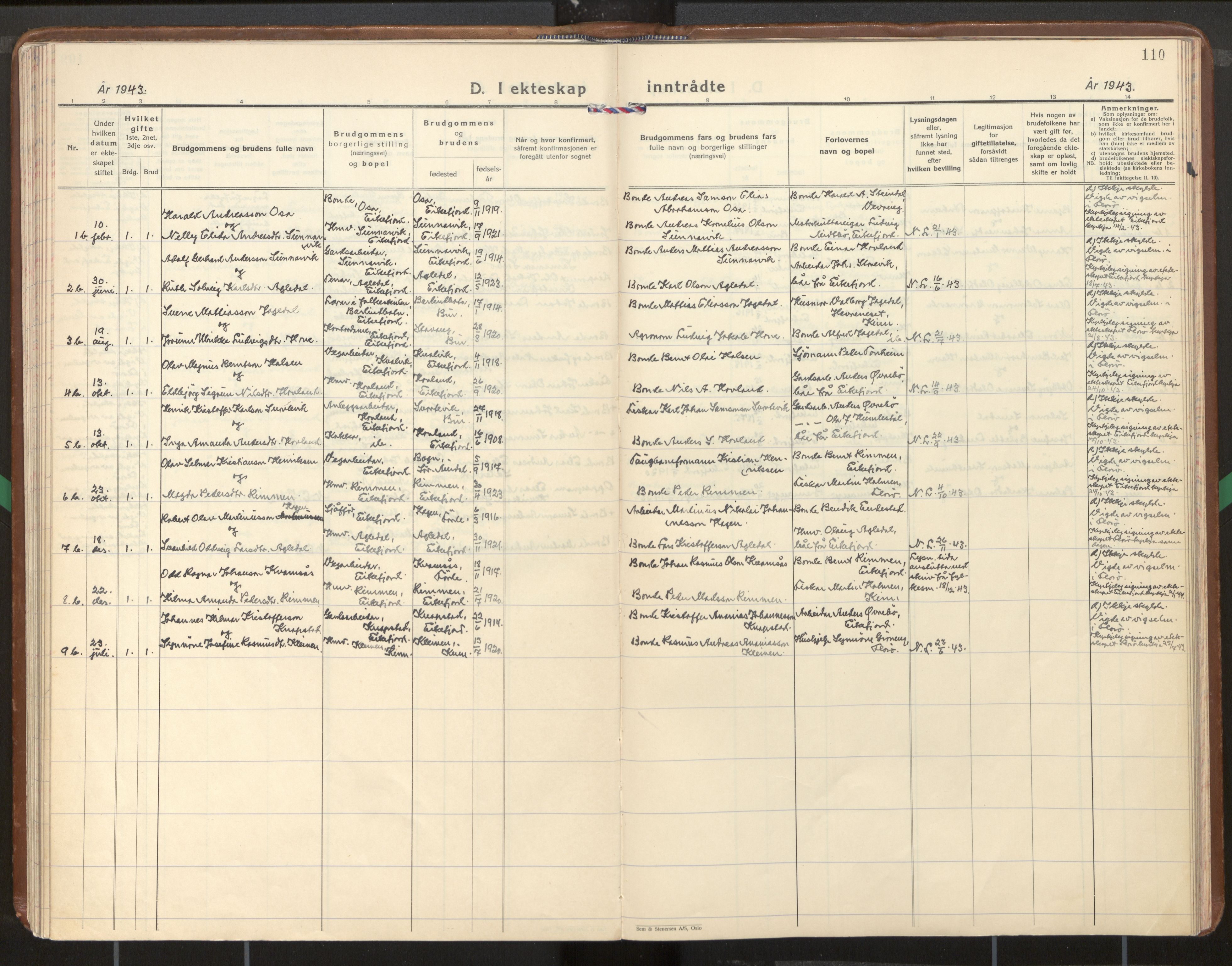 Kinn sokneprestembete, AV/SAB-A-80801/H/Haa/Haae/L0003: Ministerialbok nr. E 3, 1937-1955, s. 110