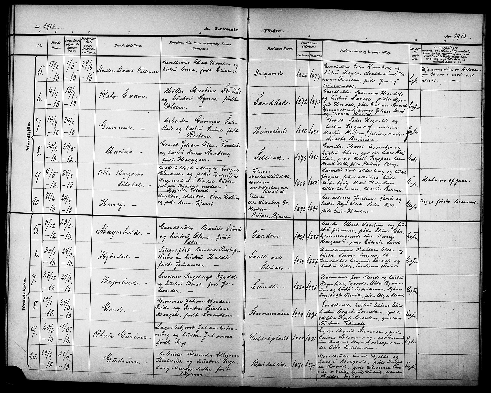 Ministerialprotokoller, klokkerbøker og fødselsregistre - Sør-Trøndelag, SAT/A-1456/611/L0355: Klokkerbok nr. 611C03, 1897-1914