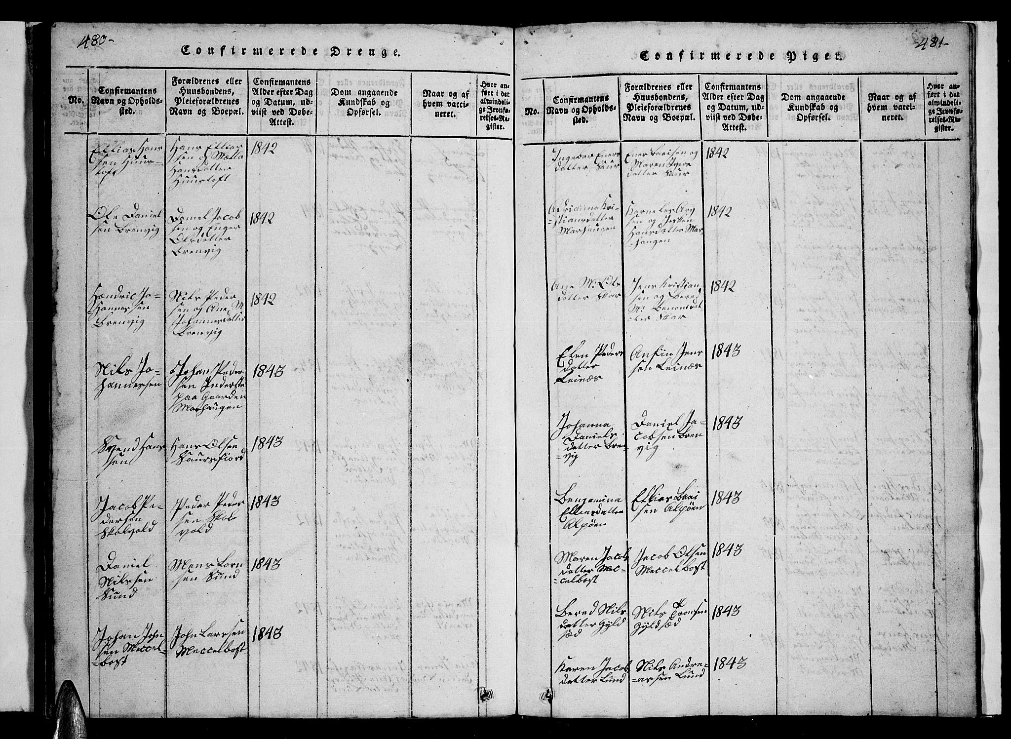 Ministerialprotokoller, klokkerbøker og fødselsregistre - Nordland, SAT/A-1459/857/L0826: Klokkerbok nr. 857C01, 1821-1852, s. 480-481