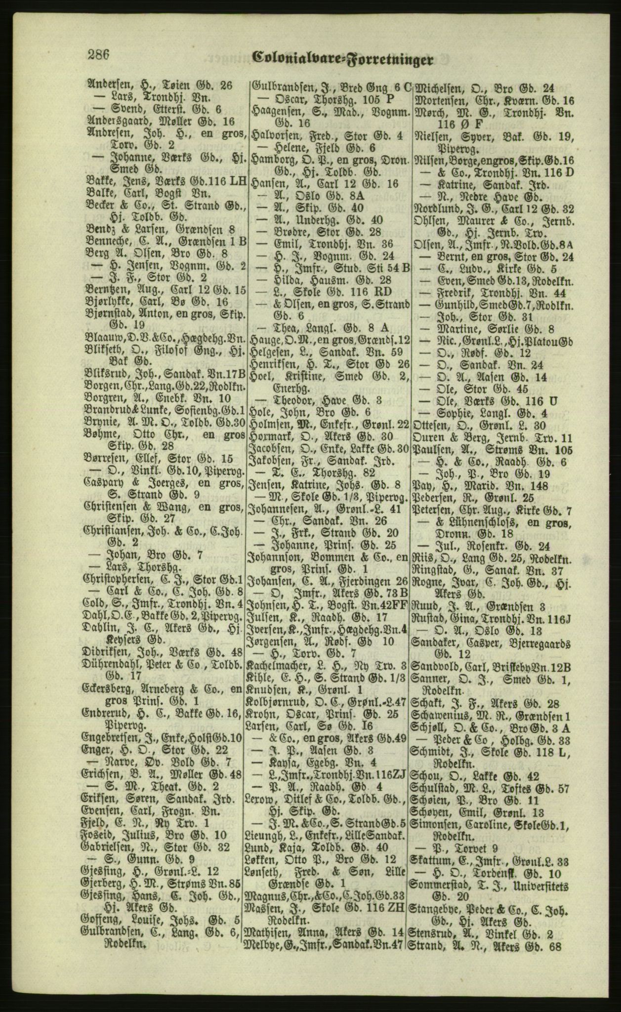 Kristiania/Oslo adressebok, PUBL/-, 1879, s. 286