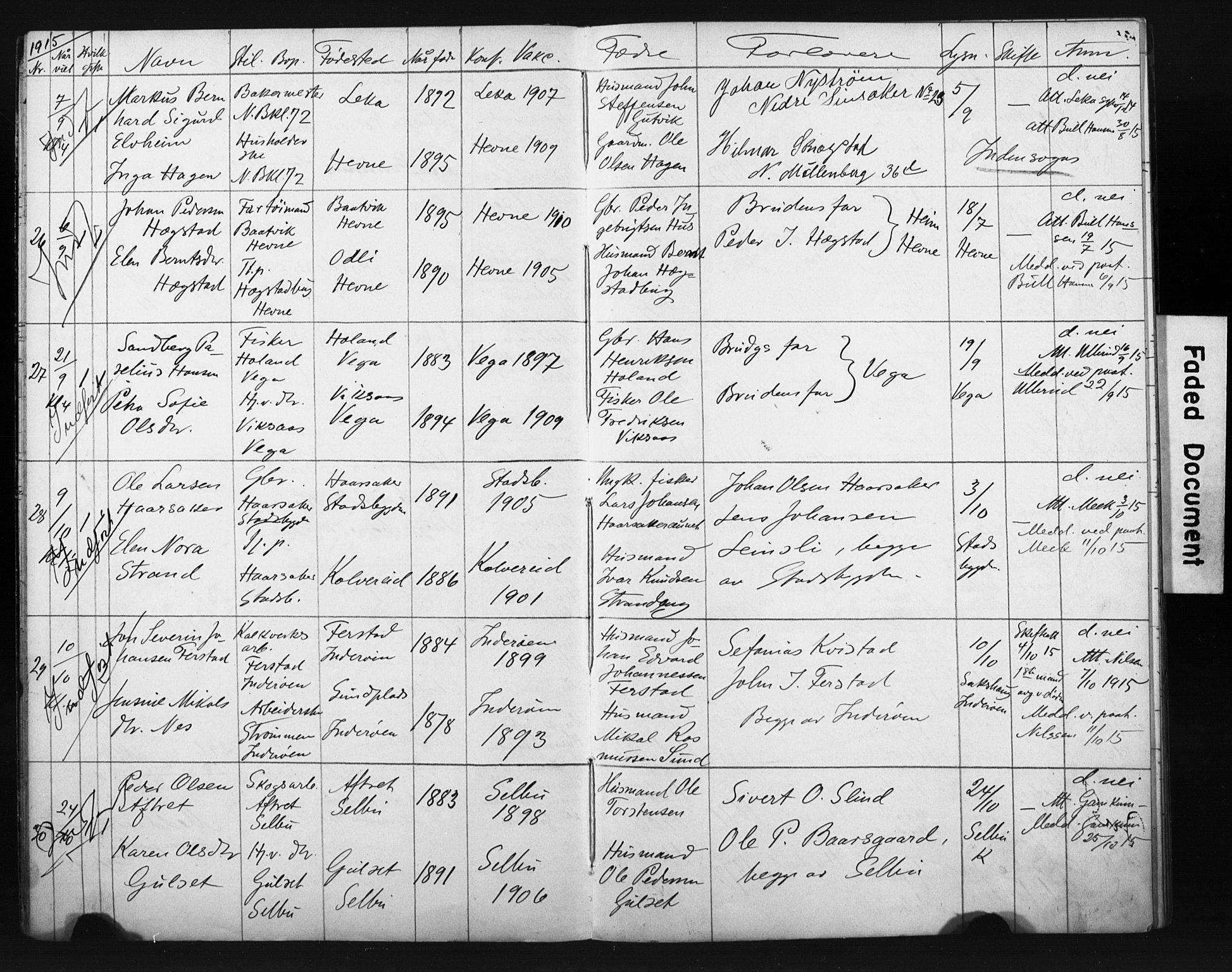 Ministerialprotokoller, klokkerbøker og fødselsregistre - Sør-Trøndelag, AV/SAT-A-1456/604/L0202: Lysningsprotokoll nr. 604A22, 1914-1927