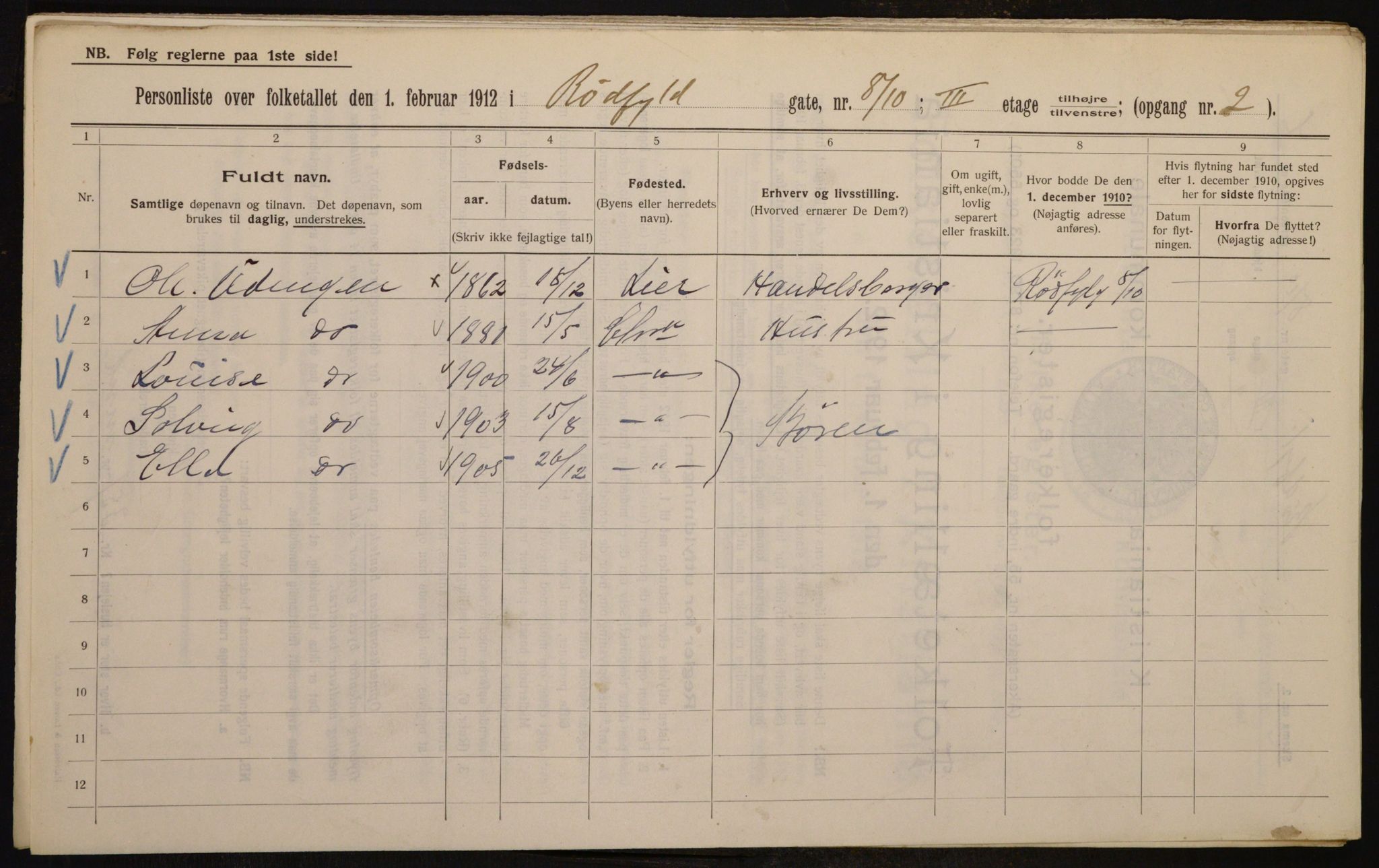 OBA, Kommunal folketelling 1.2.1912 for Kristiania, 1912, s. 86089