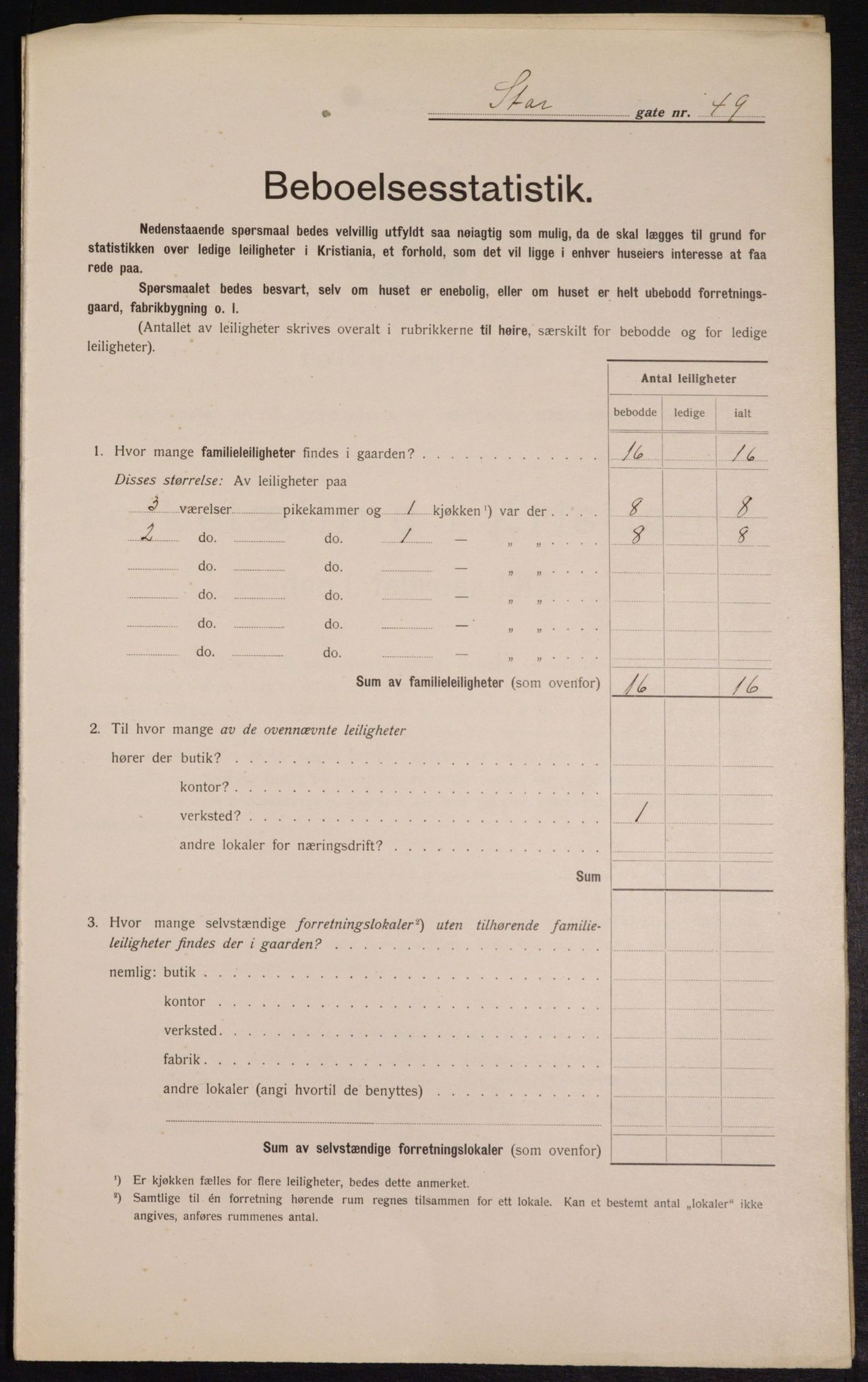 OBA, Kommunal folketelling 1.2.1913 for Kristiania, 1913, s. 103582