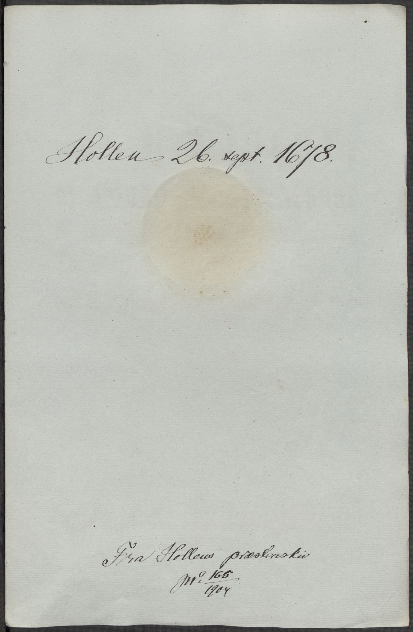 Riksarkivets diplomsamling, AV/RA-EA-5965/F15/L0026: Prestearkiv - Telemark, 1575-1838, s. 99