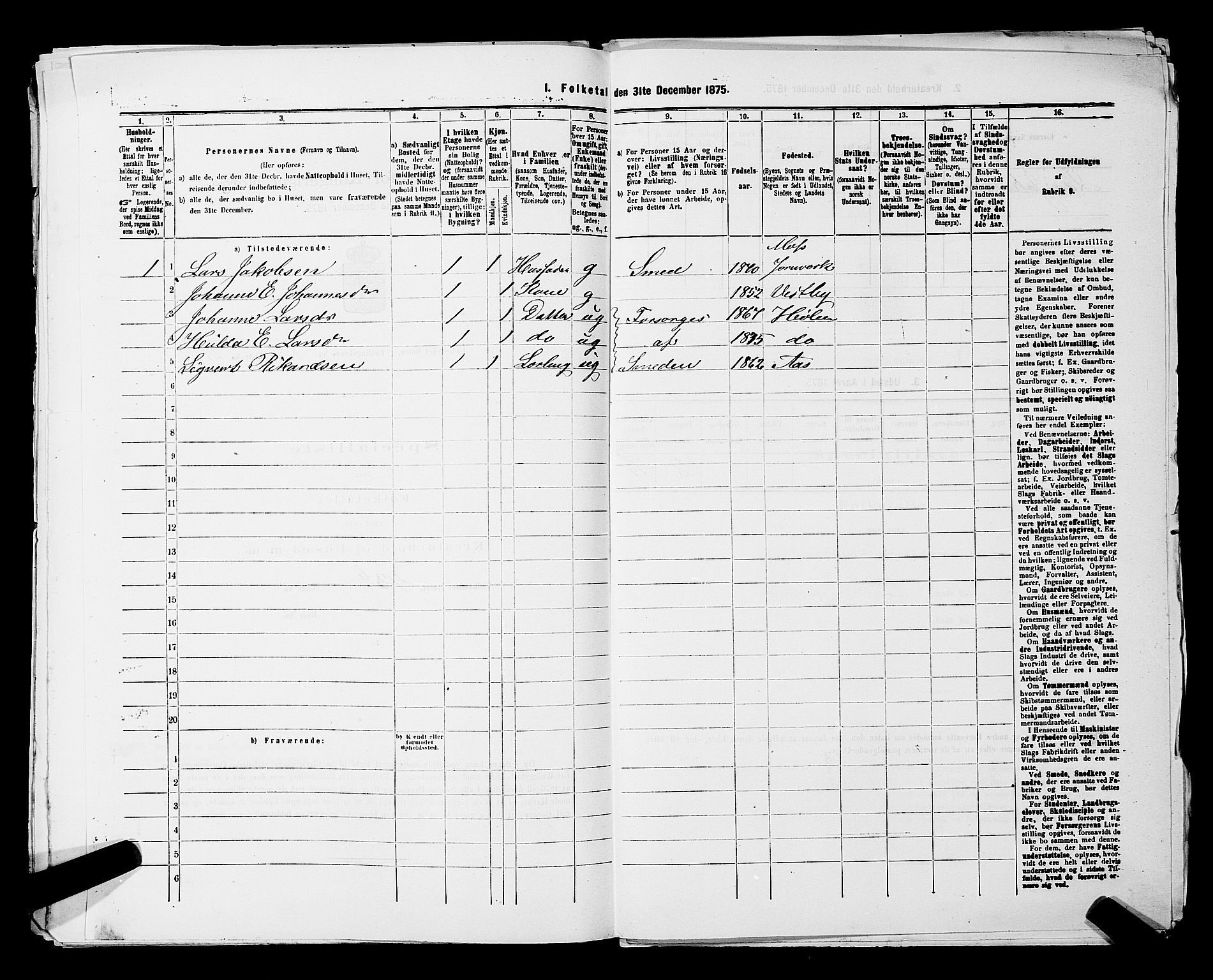 RA, Folketelling 1875 for 0204B Vestby prestegjeld, Hølen ladested, 1875, s. 29