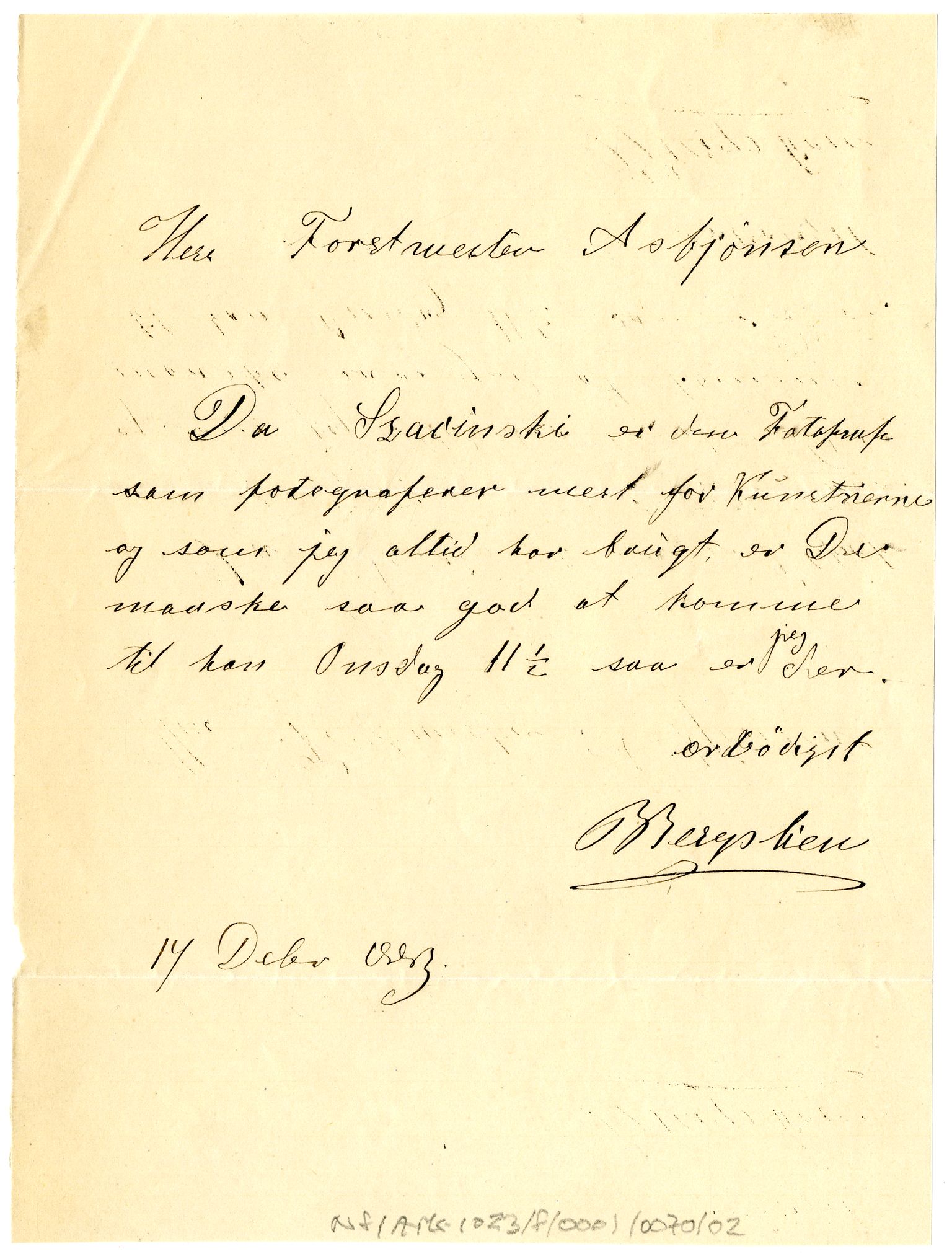 Diderik Maria Aalls brevsamling, NF/Ark-1023/F/L0001: D.M. Aalls brevsamling. A - B, 1738-1889, s. 687