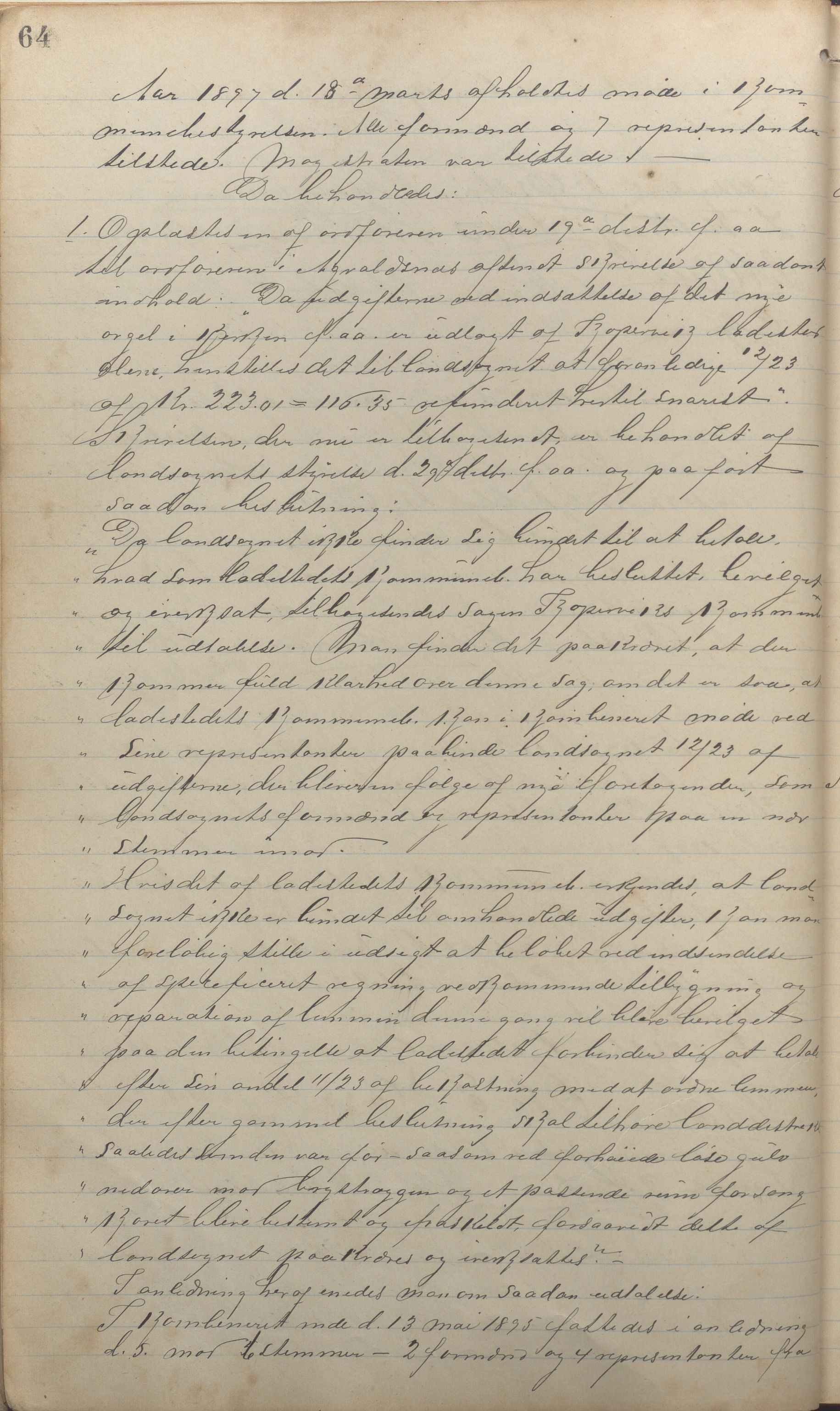 Kopervik Kommune - Formannskapet og Bystyret, IKAR/K-102468/A/Aa/L0003: Møtebok, 1894-1912, s. 64
