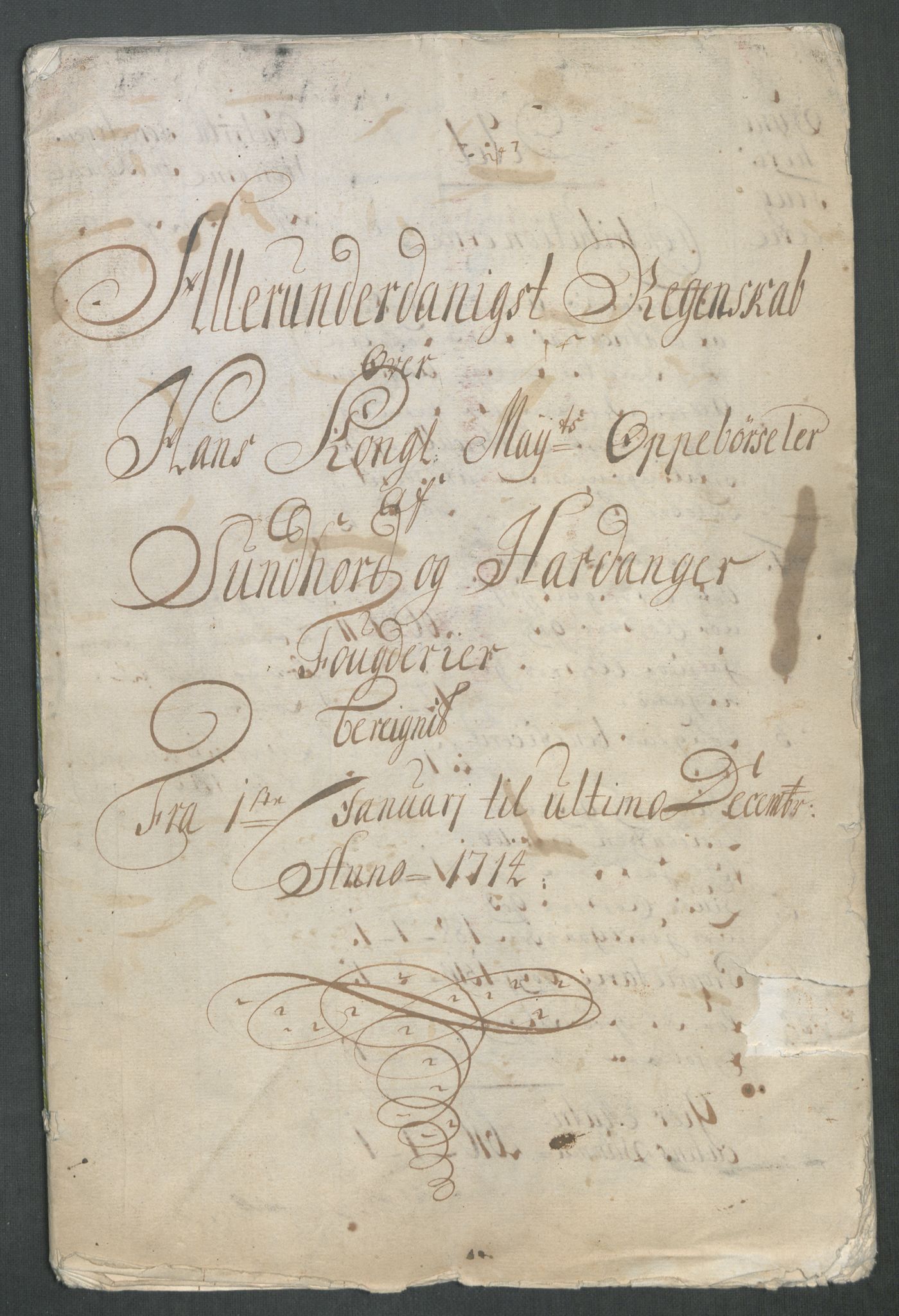 Rentekammeret inntil 1814, Reviderte regnskaper, Fogderegnskap, RA/EA-4092/R48/L2990: Fogderegnskap Sunnhordland og Hardanger, 1714, s. 5