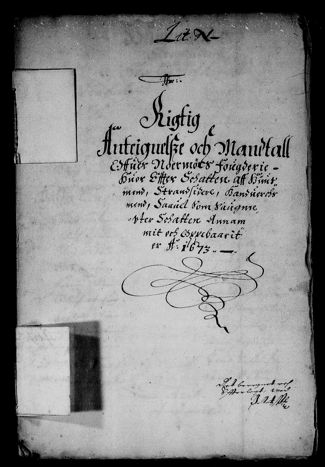 Rentekammeret inntil 1814, Reviderte regnskaper, Stiftamtstueregnskaper, Trondheim stiftamt og Nordland amt, AV/RA-EA-6044/R/Rd/L0038: Trondheim stiftamt, 1673
