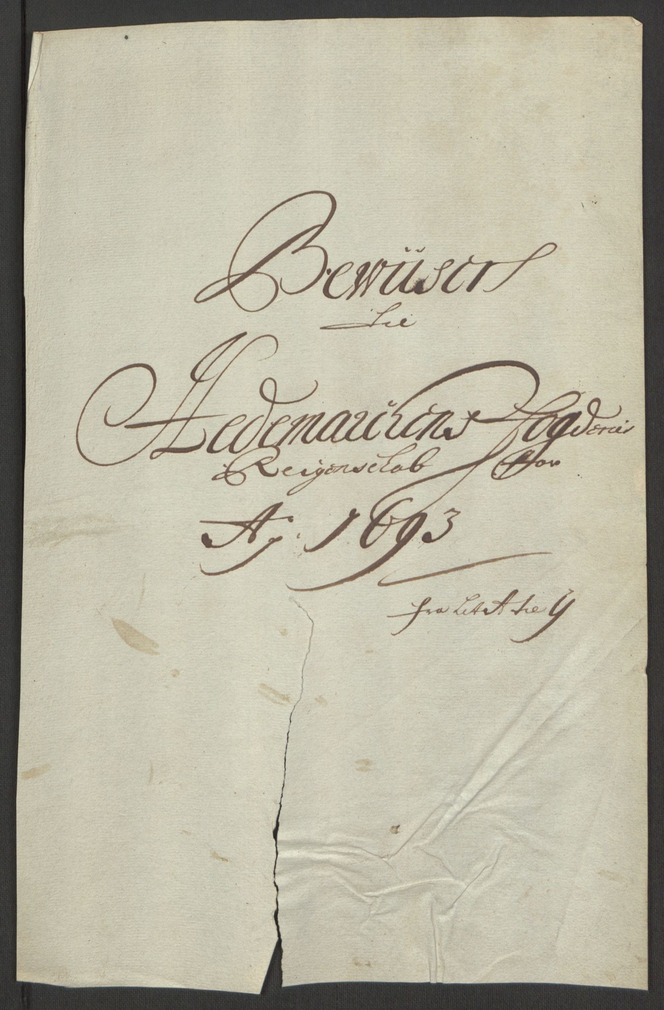 Rentekammeret inntil 1814, Reviderte regnskaper, Fogderegnskap, AV/RA-EA-4092/R16/L1034: Fogderegnskap Hedmark, 1693, s. 32