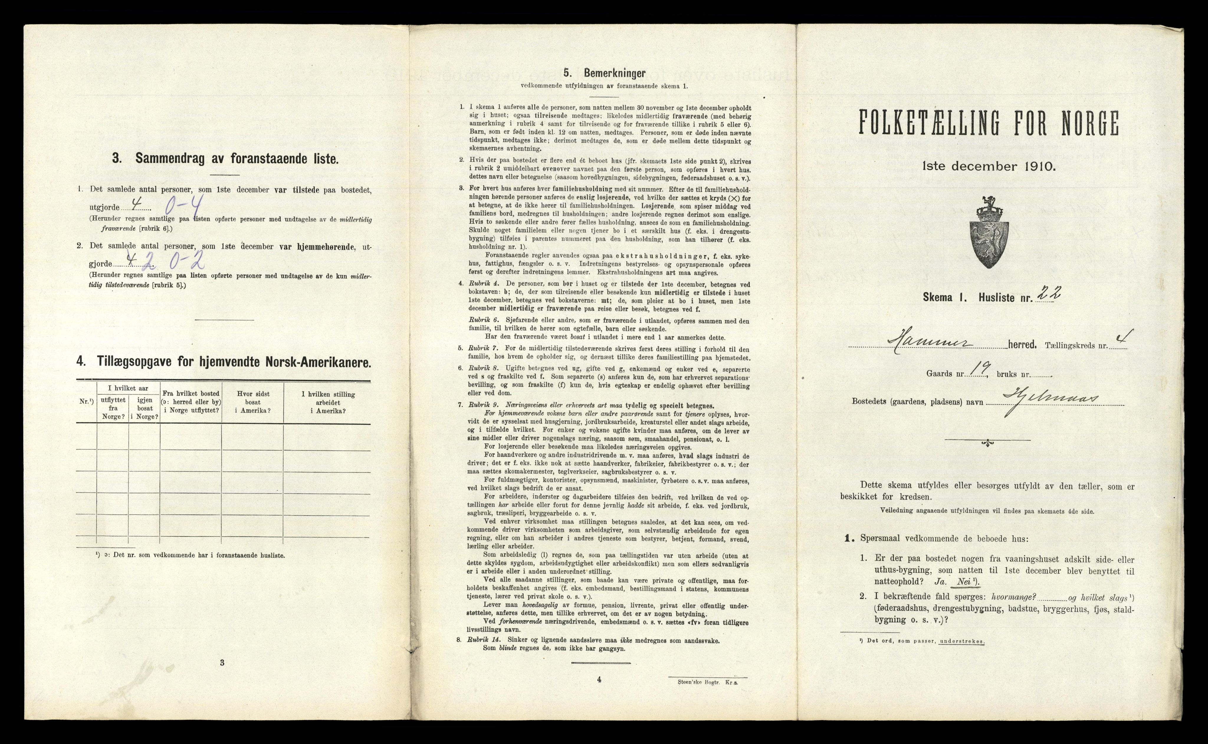 RA, Folketelling 1910 for 1254 Hamre herred, 1910, s. 280