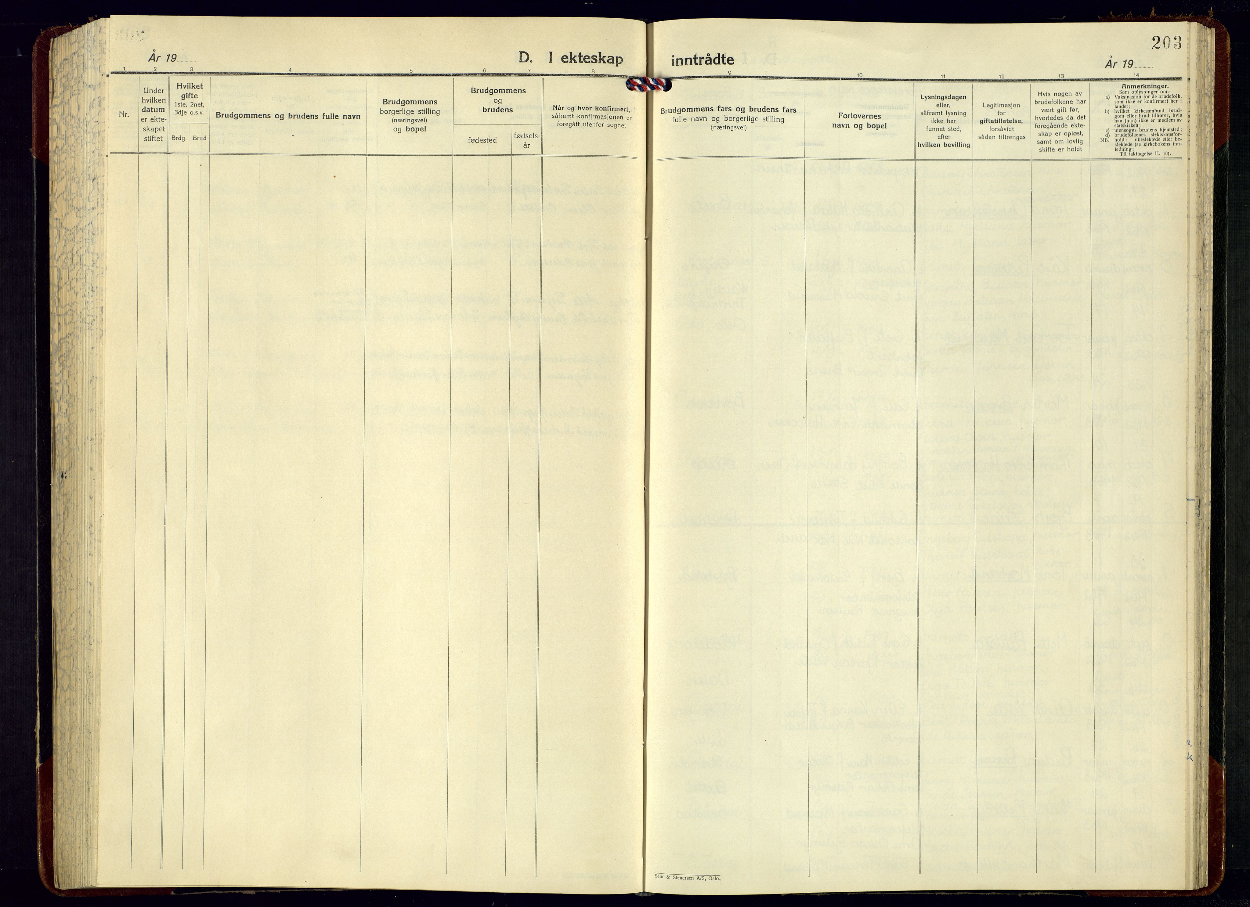 Øyestad sokneprestkontor, AV/SAK-1111-0049/F/Fb/L0014: Klokkerbok nr. B-14, 1946-1966, s. 203