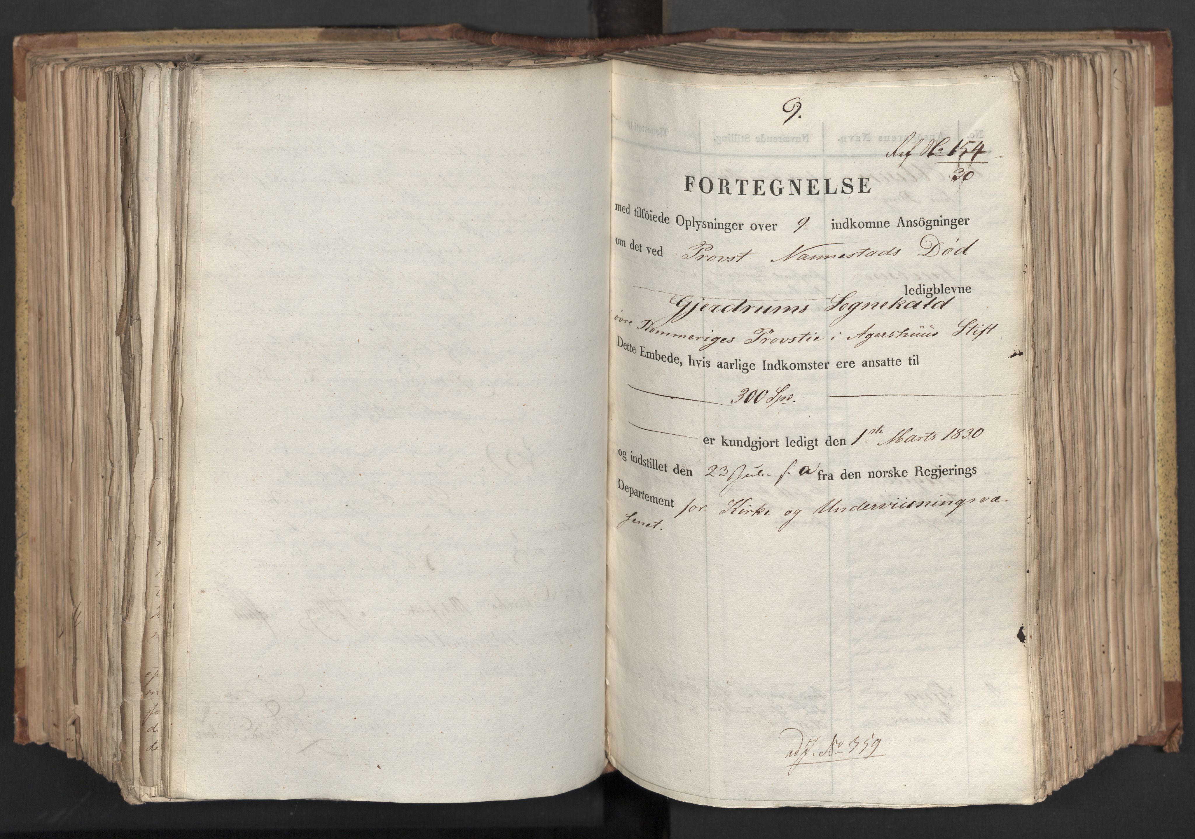 Statsrådsavdelingen i Stockholm, AV/RA-S-1003/D/Da/L0066: Regjeringsinnstillinger nr. 240-449, 1830, s. 457