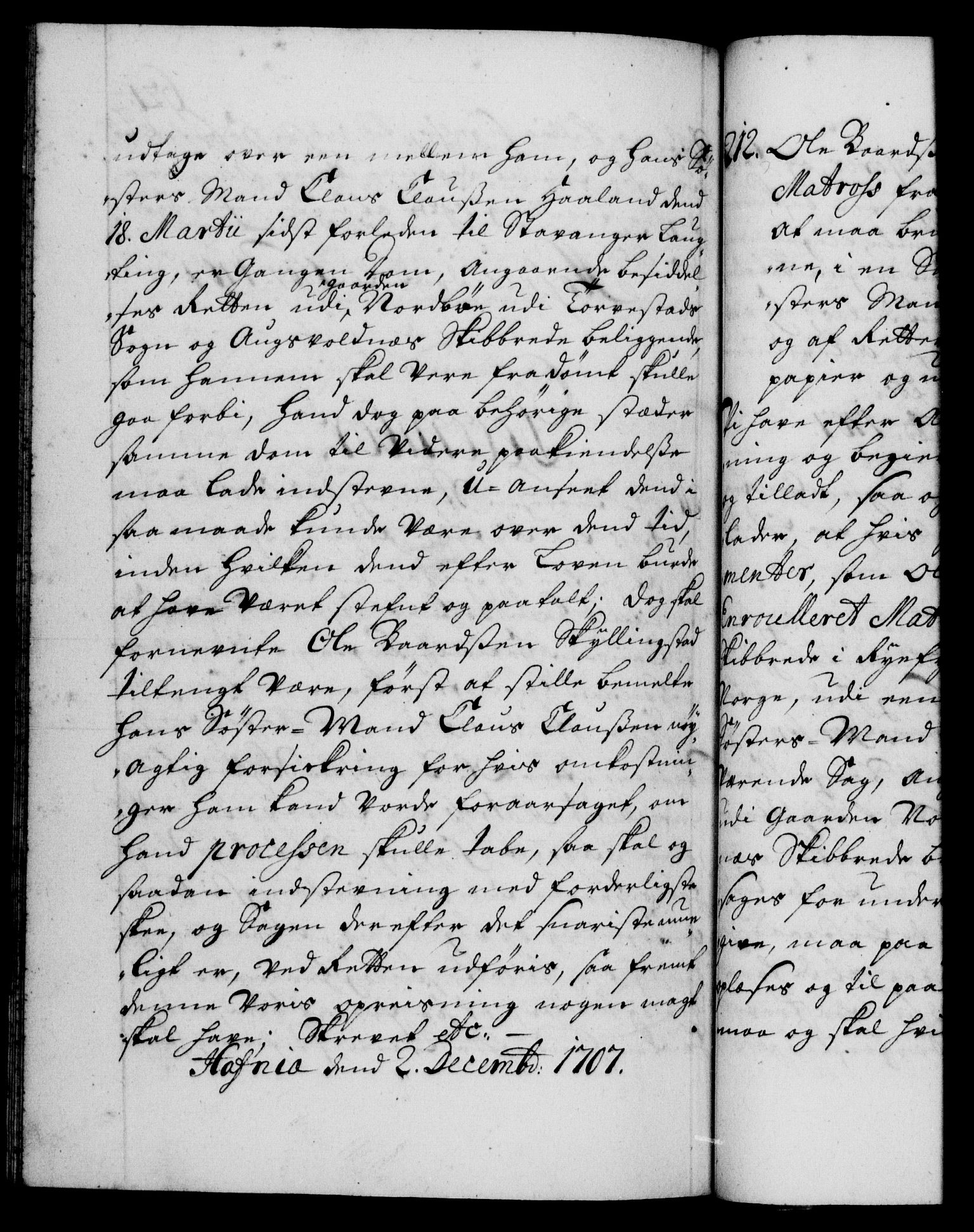 Danske Kanselli 1572-1799, AV/RA-EA-3023/F/Fc/Fca/Fcaa/L0019: Norske registre, 1704-1707, s. 621b