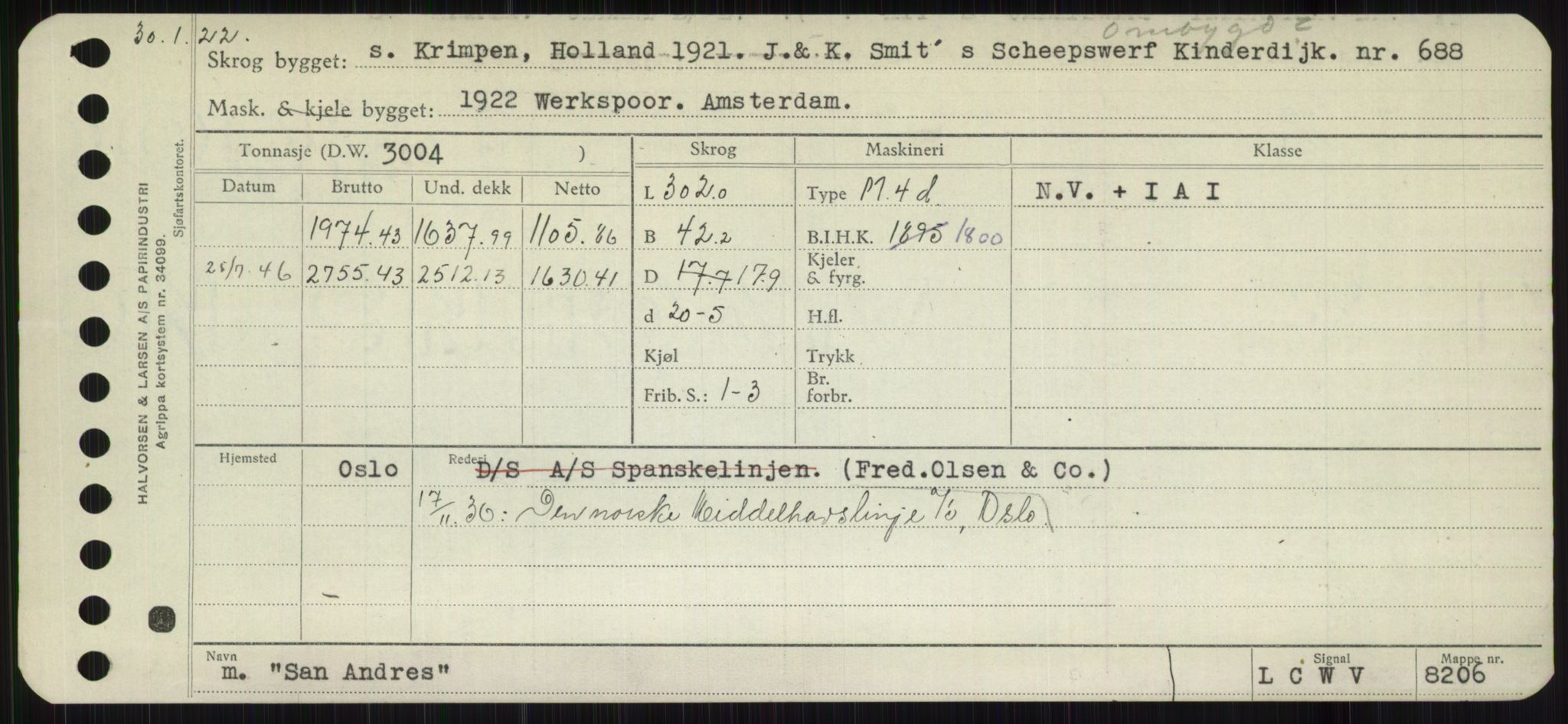 Sjøfartsdirektoratet med forløpere, Skipsmålingen, RA/S-1627/H/Hb/L0004: Fartøy, O-S, s. 277