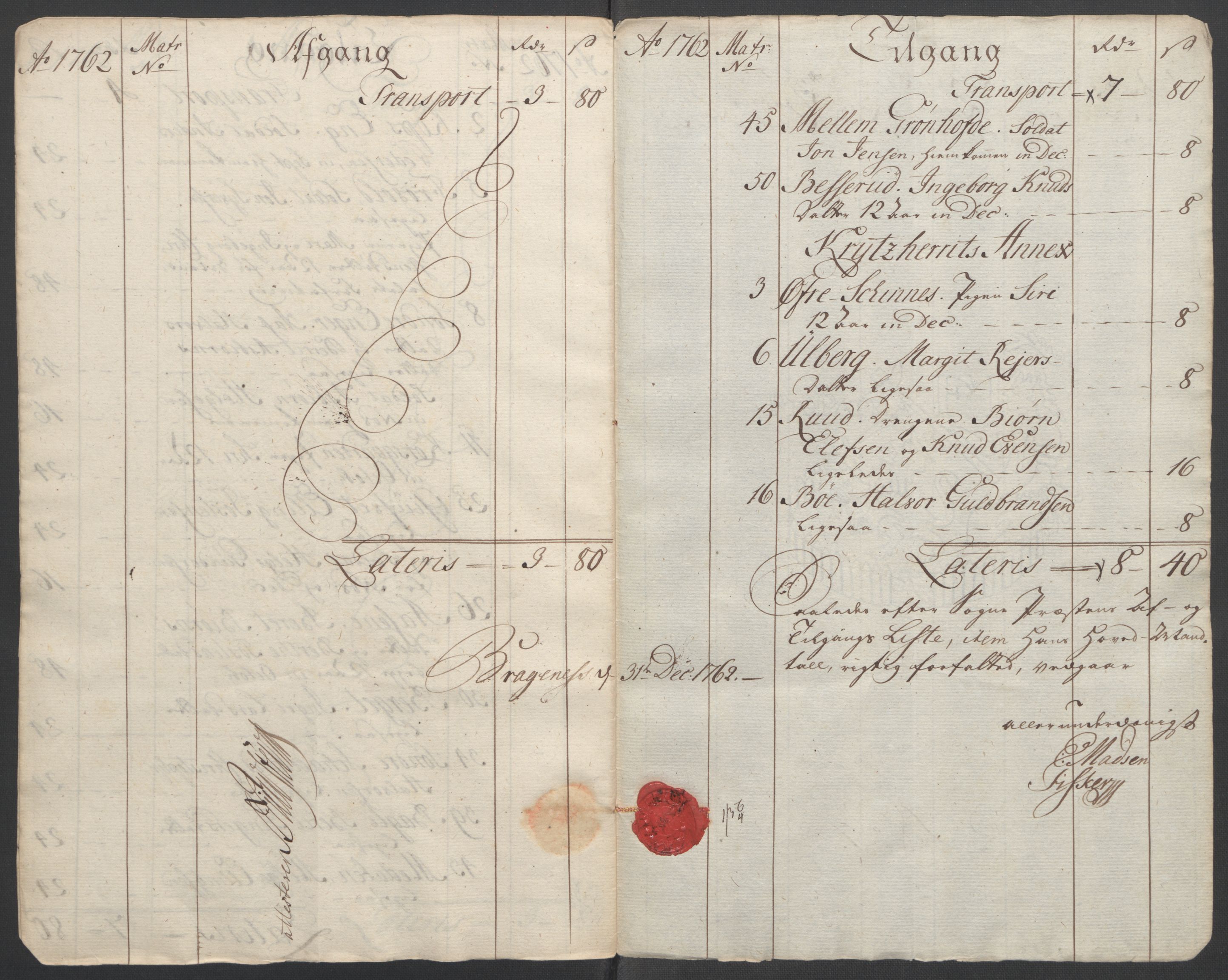 Rentekammeret inntil 1814, Reviderte regnskaper, Fogderegnskap, RA/EA-4092/R31/L1833: Ekstraskatten Hurum, Røyken, Eiker, Lier og Buskerud, 1762-1764, s. 44