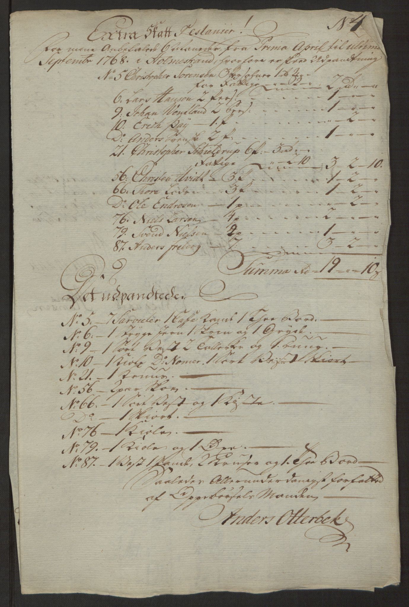 Rentekammeret inntil 1814, Reviderte regnskaper, Byregnskaper, AV/RA-EA-4066/R/Rh/L0163/0001: [H4] Kontribusjonsregnskap / Ekstraskatt, Holmestrand, 1762-1772, s. 389