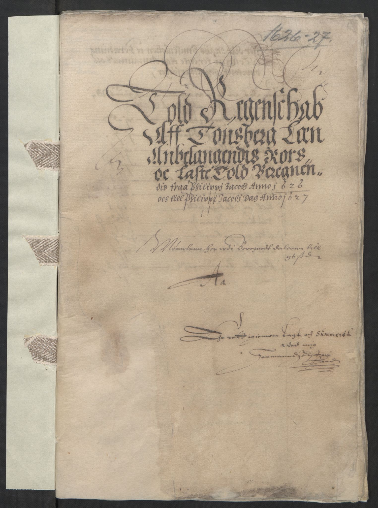 Rentekammeret inntil 1814, Reviderte regnskaper, Lensregnskaper, AV/RA-EA-5023/R/Rb/Rbo/L0007: Tønsberg len, 1624-1627