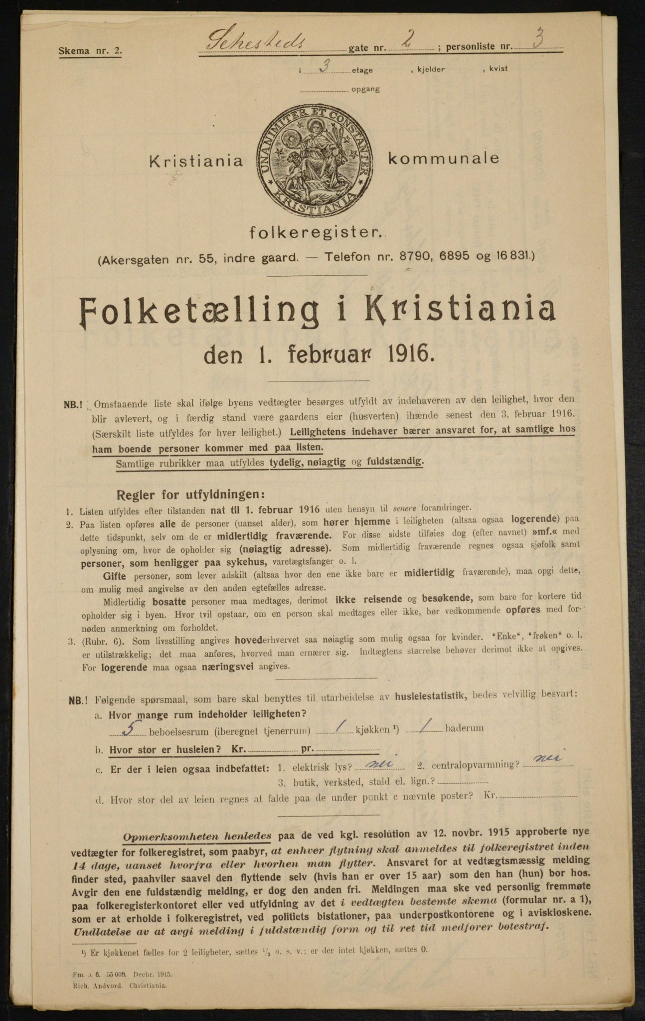 OBA, Kommunal folketelling 1.2.1916 for Kristiania, 1916, s. 96110