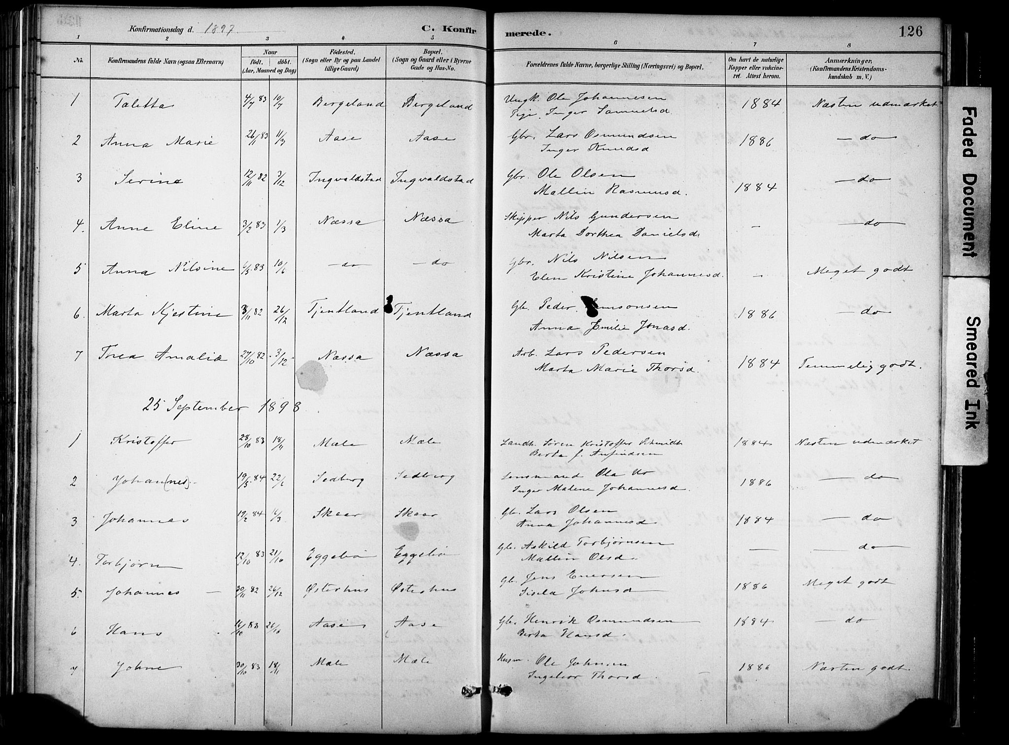 Hjelmeland sokneprestkontor, AV/SAST-A-101843/02/A/L0001: Ministerialbok nr. A 16, 1887-1926, s. 126