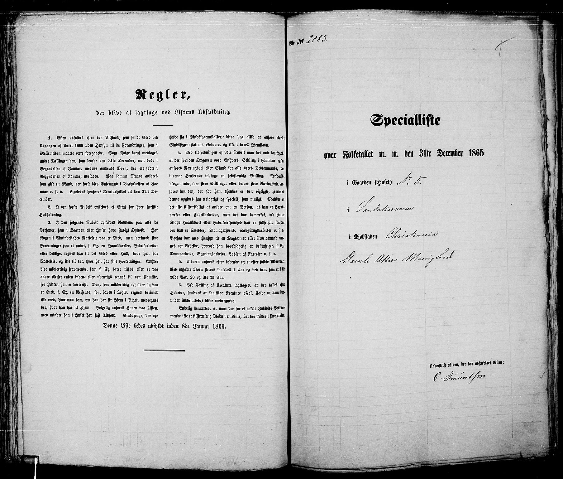 RA, Folketelling 1865 for 0301 Kristiania kjøpstad, 1865, s. 4655