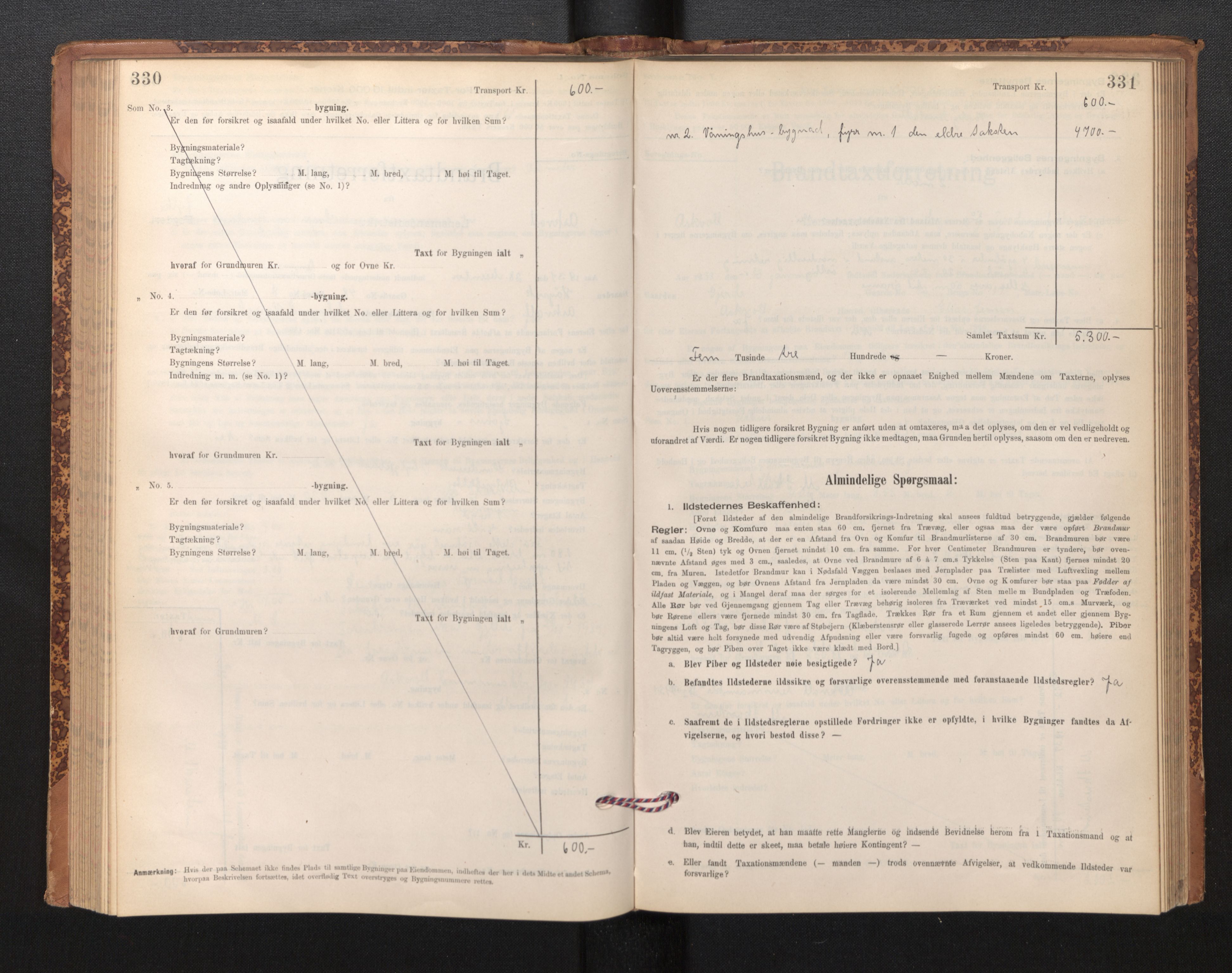 Lensmannen i Askvoll, SAB/A-26301/0012/L0004: Branntakstprotokoll, skjematakst og liste over branntakstmenn, 1895-1932, s. 330-331