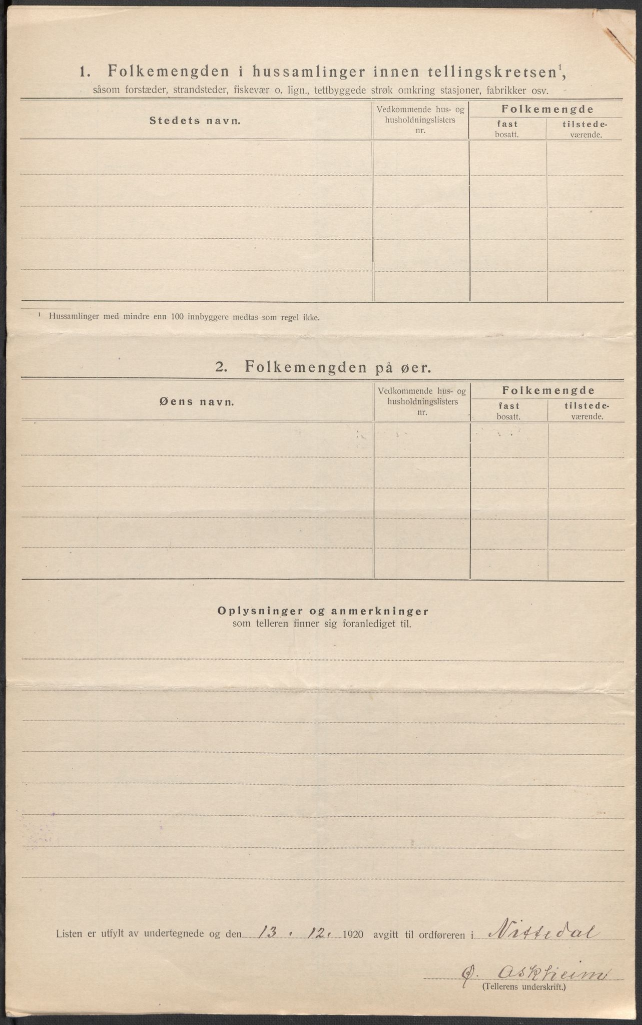 SAO, Folketelling 1920 for 0233 Nittedal herred, 1920, s. 7