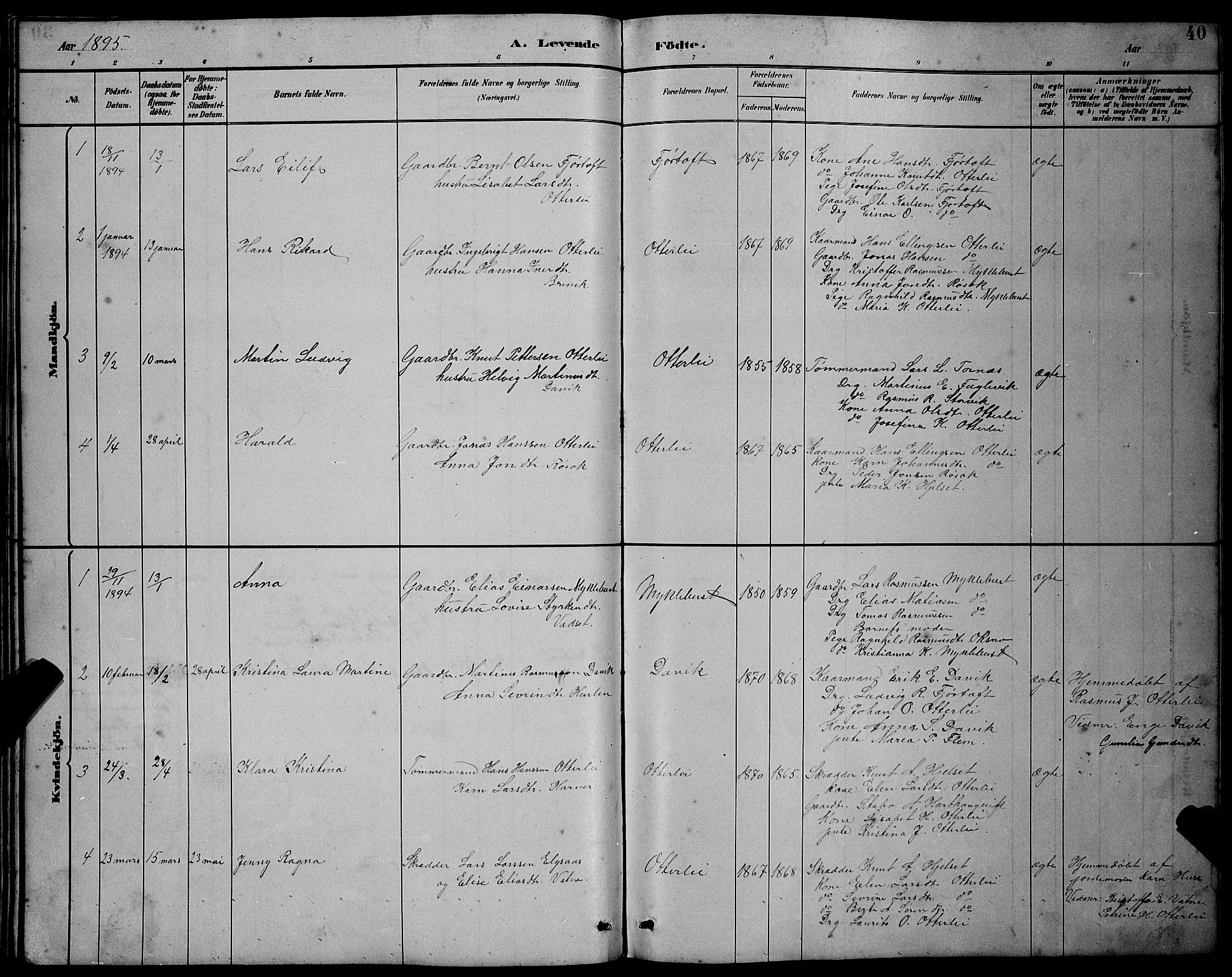 Ministerialprotokoller, klokkerbøker og fødselsregistre - Møre og Romsdal, AV/SAT-A-1454/538/L0523: Klokkerbok nr. 538C01, 1881-1900, s. 40