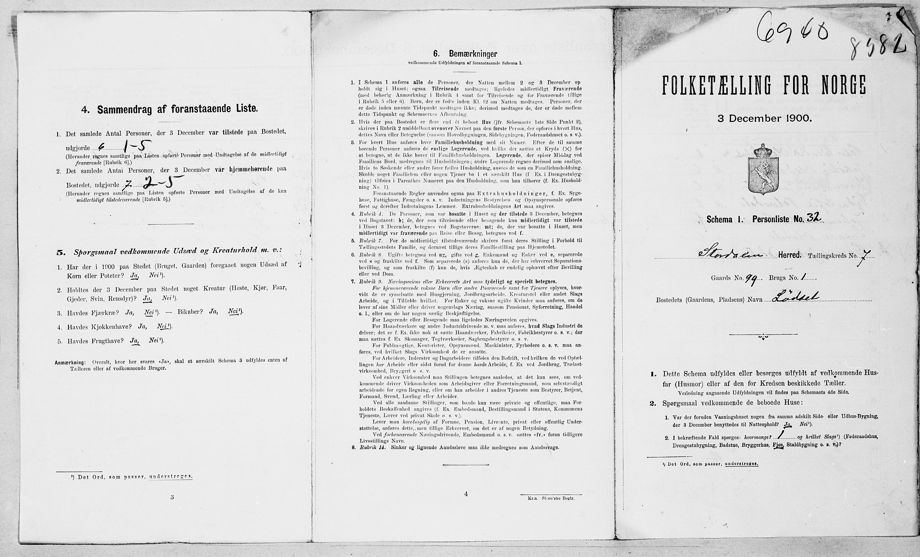 SAT, Folketelling 1900 for 1526 Stordal herred, 1900, s. 6