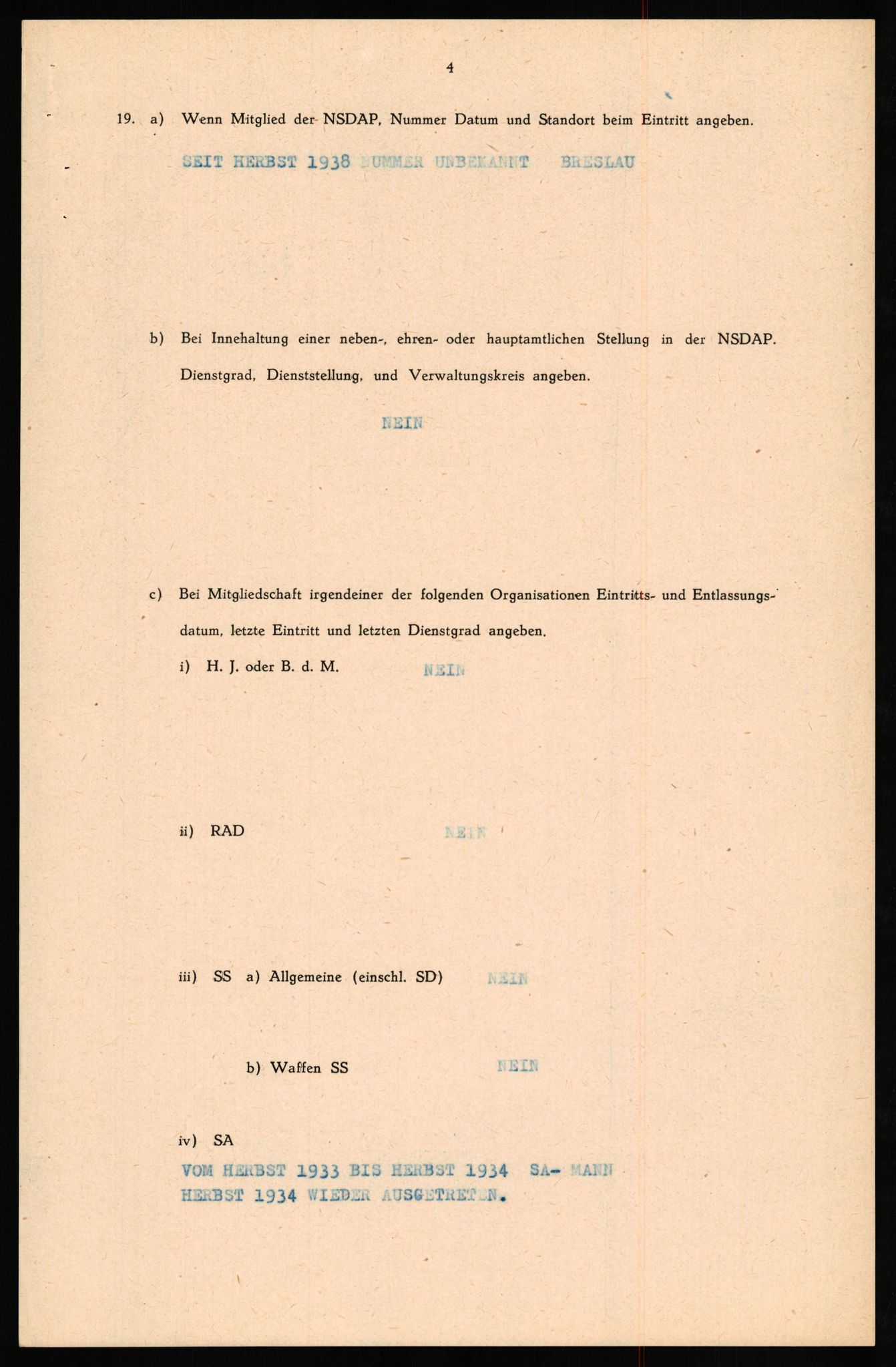 Forsvaret, Forsvarets overkommando II, AV/RA-RAFA-3915/D/Db/L0024: CI Questionaires. Tyske okkupasjonsstyrker i Norge. Tyskere., 1945-1946, s. 59