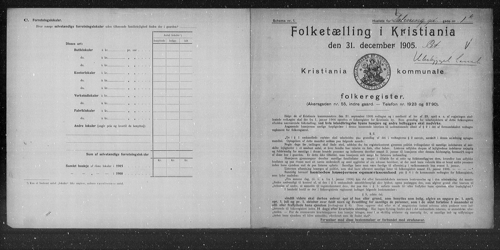 OBA, Kommunal folketelling 31.12.1905 for Kristiania kjøpstad, 1905, s. 9167