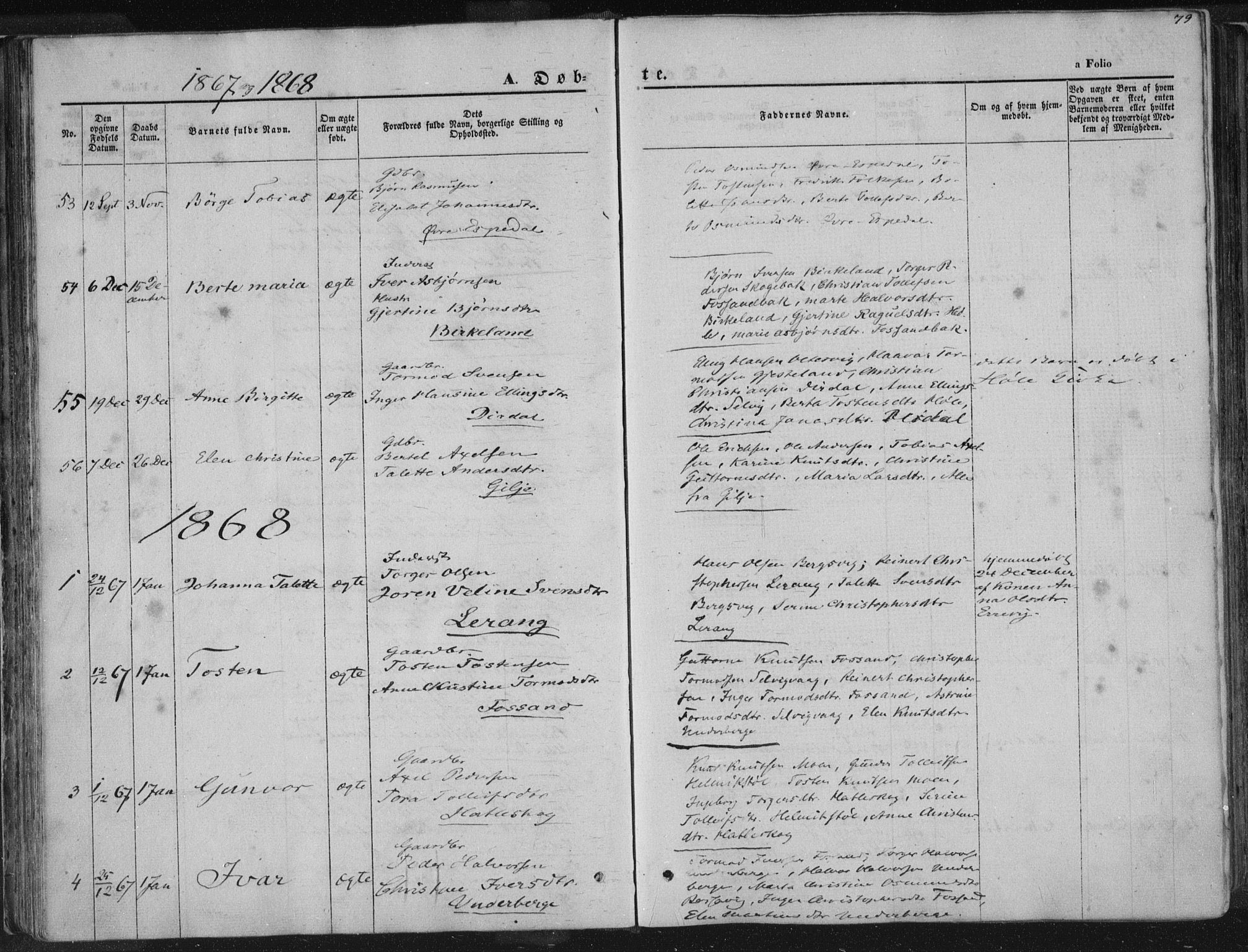 Høgsfjord sokneprestkontor, SAST/A-101624/H/Ha/Haa/L0001: Ministerialbok nr. A 1, 1854-1875, s. 79