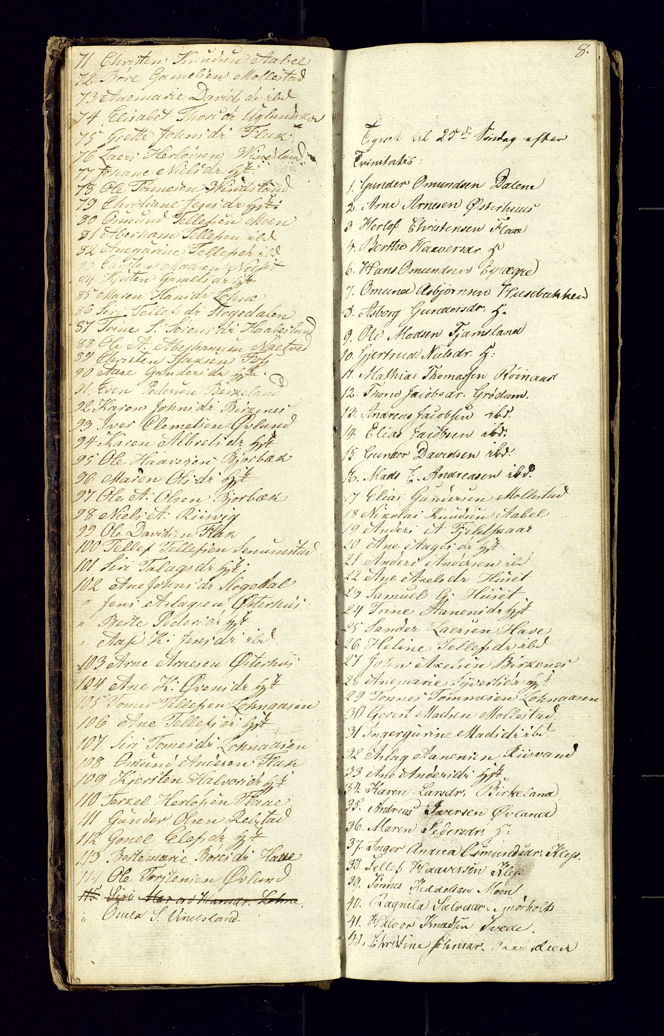Birkenes sokneprestkontor, AV/SAK-1111-0004/F/Fc/L0002: Kommunikantprotokoll nr. C-2, 1839-1849, s. 8