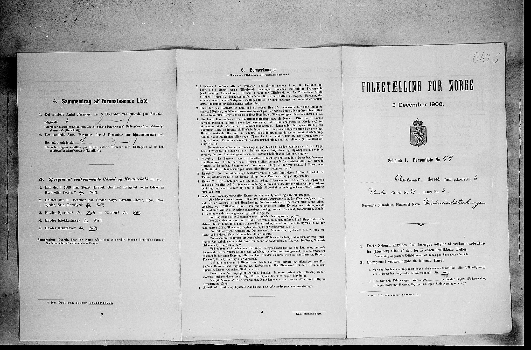 SAH, Folketelling 1900 for 0425 Åsnes herred, 1900, s. 1174