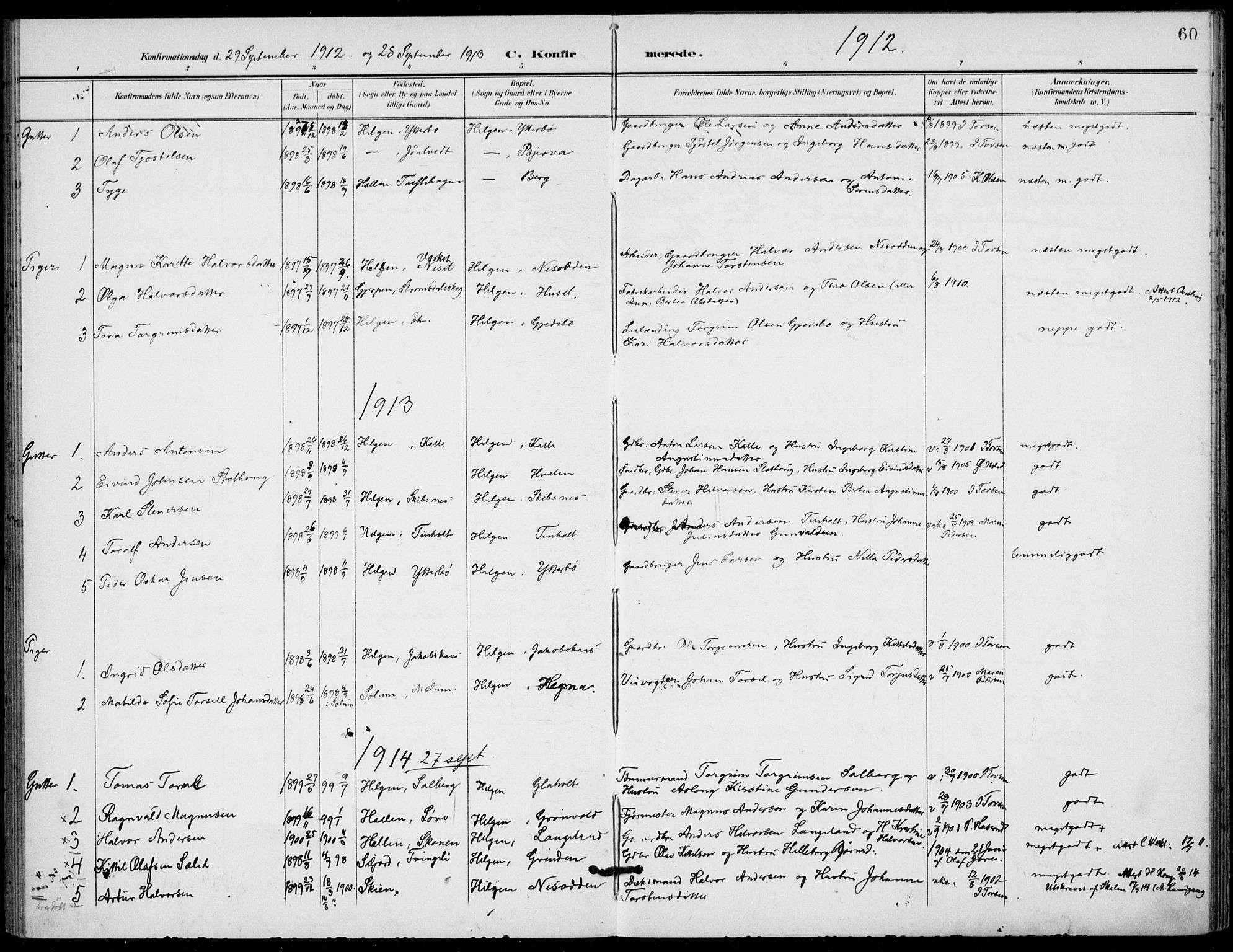 Holla kirkebøker, AV/SAKO-A-272/F/Fa/L0011: Ministerialbok nr. 11, 1897-1928, s. 60