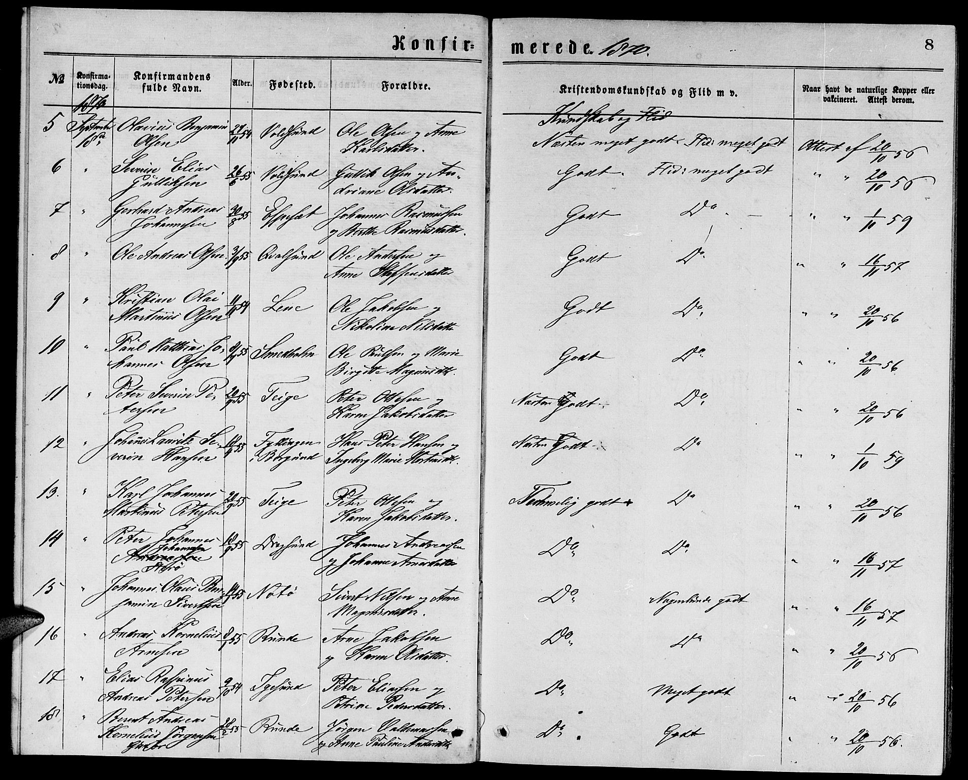 Ministerialprotokoller, klokkerbøker og fødselsregistre - Møre og Romsdal, AV/SAT-A-1454/507/L0072: Ministerialbok nr. 507A07, 1869-1878, s. 8