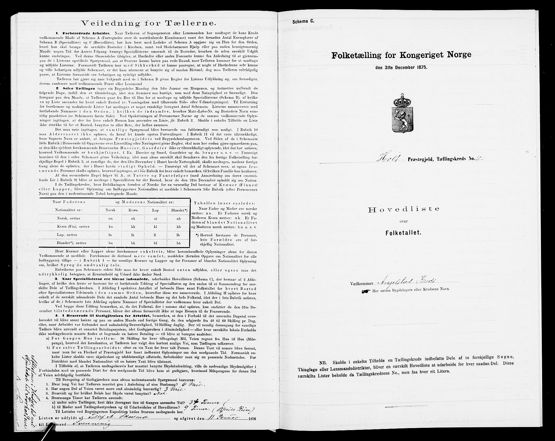 SAK, Folketelling 1875 for 0914L Holt prestegjeld, Holt sokn, 1875, s. 37