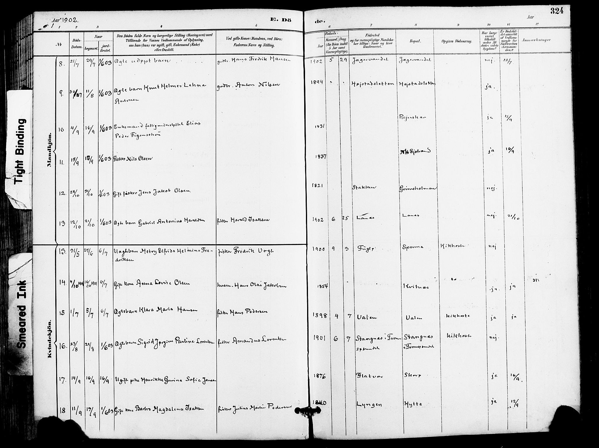 Karlsøy sokneprestembete, SATØ/S-1299/H/Ha/Haa/L0007kirke: Ministerialbok nr. 7, 1891-1902, s. 324