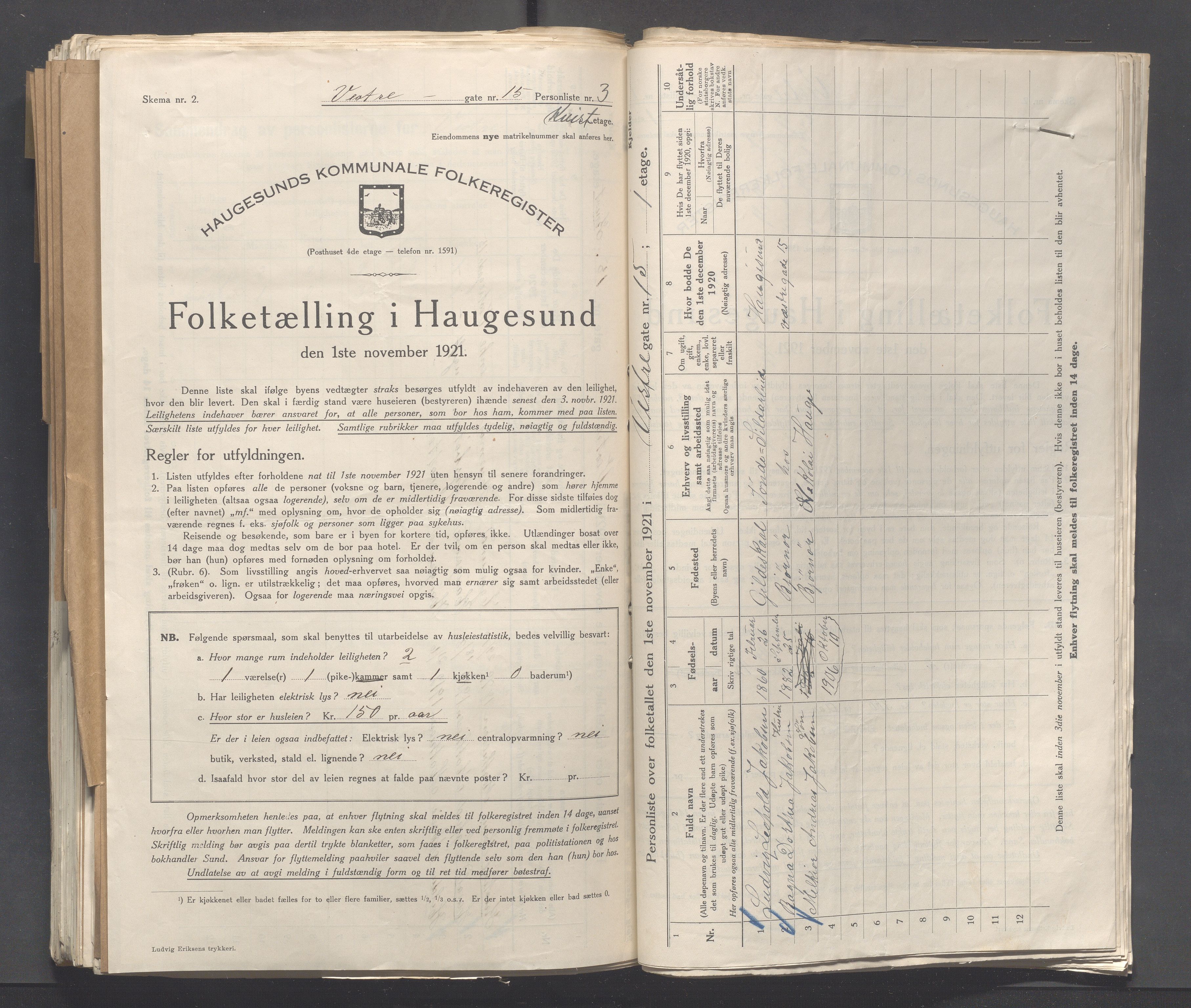 IKAR, Kommunal folketelling 1.11.1921 for Haugesund, 1921, s. 6591