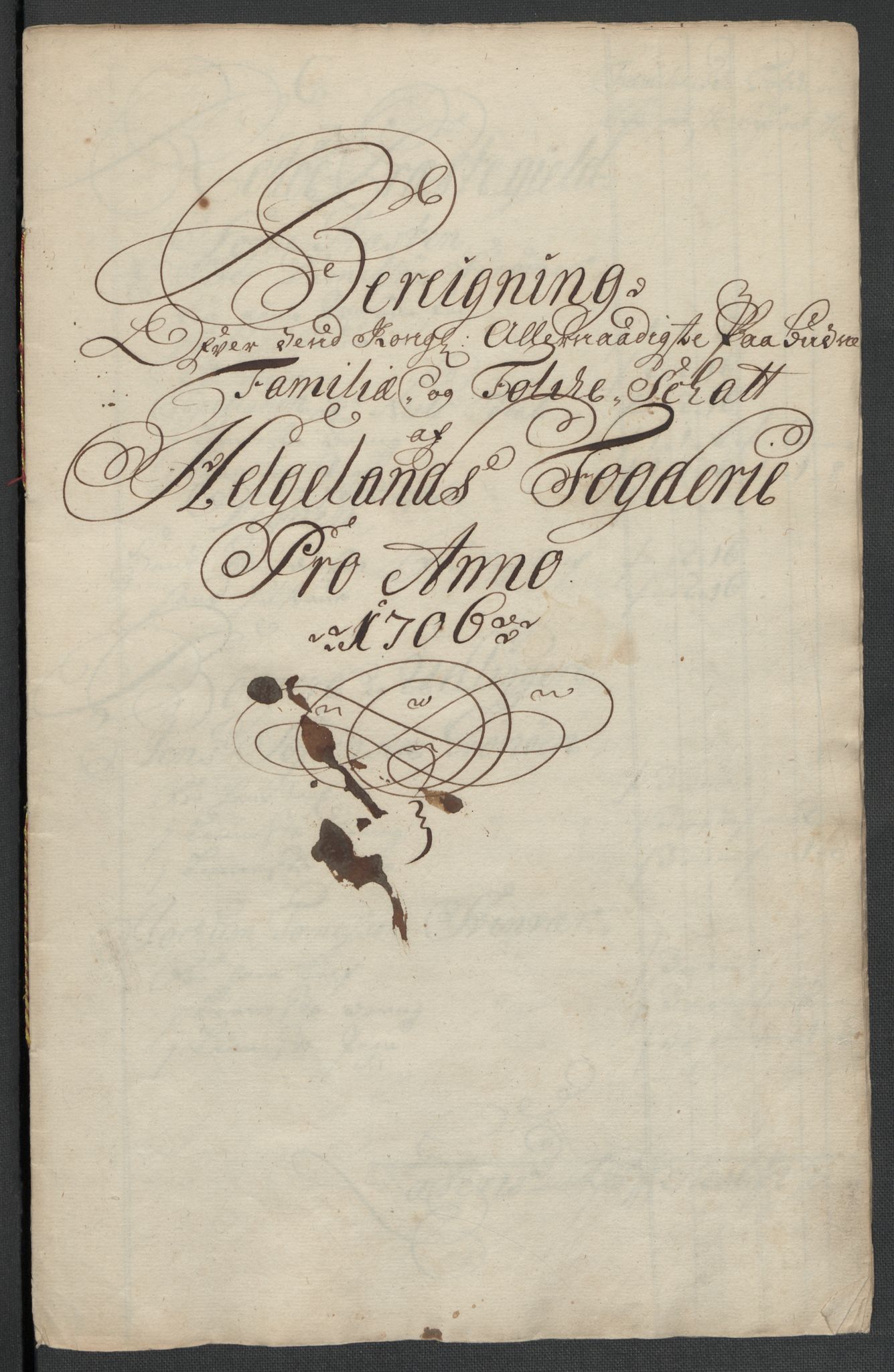 Rentekammeret inntil 1814, Reviderte regnskaper, Fogderegnskap, RA/EA-4092/R65/L4509: Fogderegnskap Helgeland, 1706-1707, s. 122