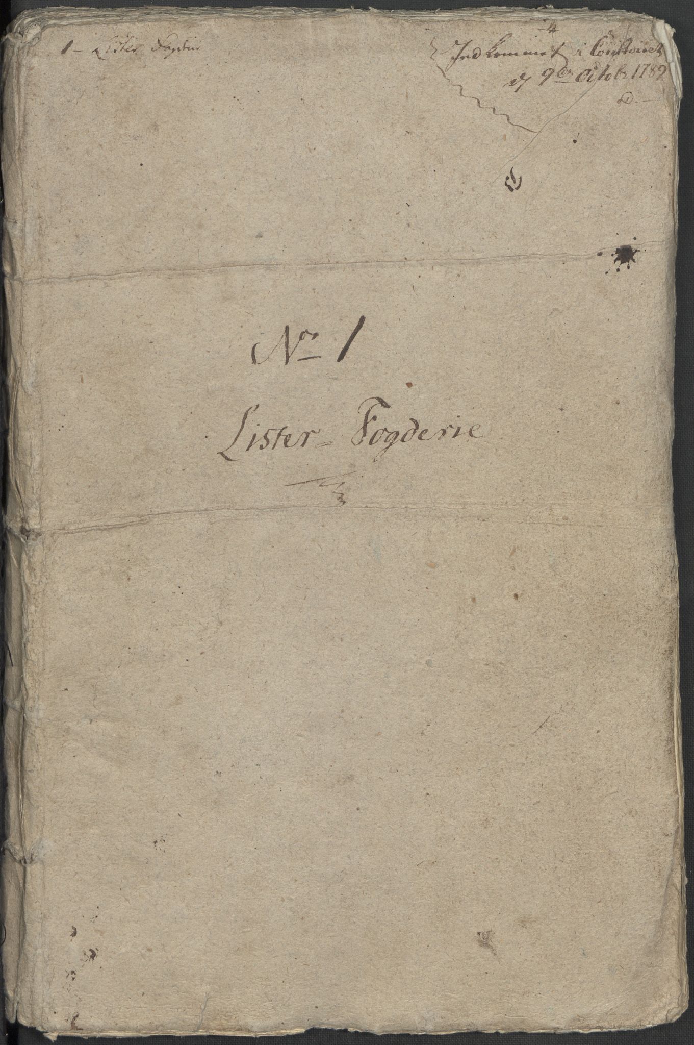 Rentekammeret inntil 1814, Reviderte regnskaper, Mindre regnskaper, AV/RA-EA-4068/Rf/Rfe/L0021: Larvik grevskap, Lista fogderi, 1789, s. 277