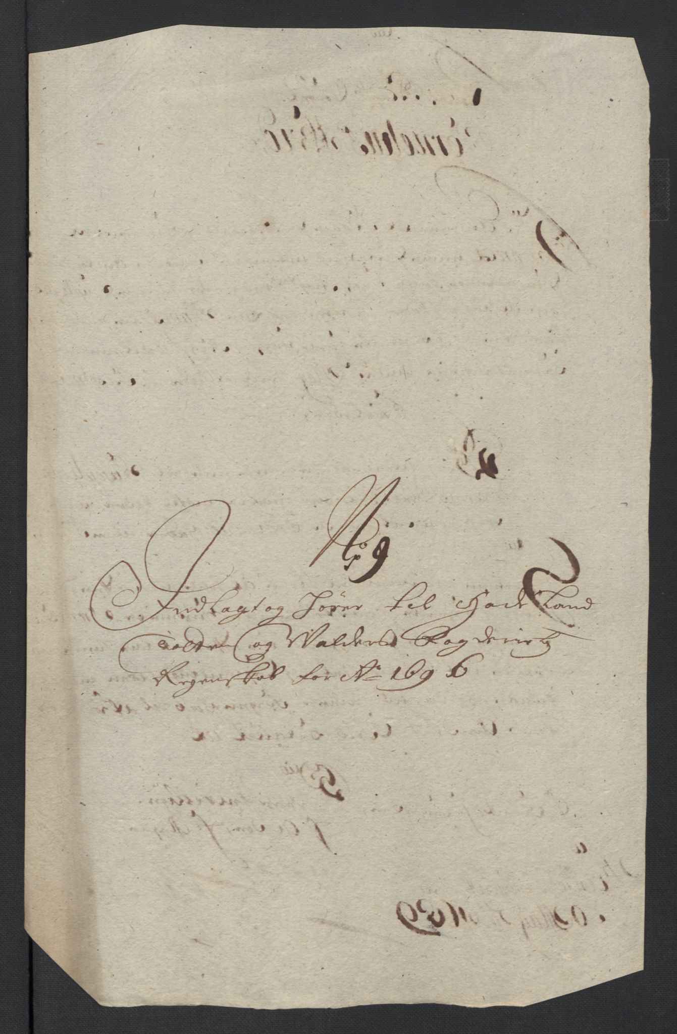 Rentekammeret inntil 1814, Reviderte regnskaper, Fogderegnskap, RA/EA-4092/R18/L1294: Fogderegnskap Hadeland, Toten og Valdres, 1696, s. 158