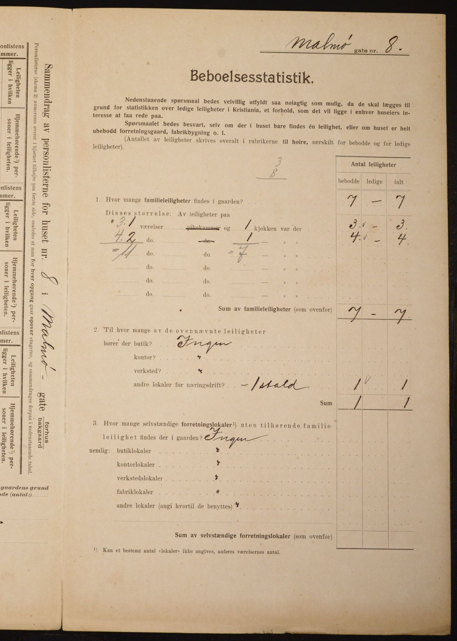 OBA, Kommunal folketelling 1.2.1910 for Kristiania, 1910, s. 58011
