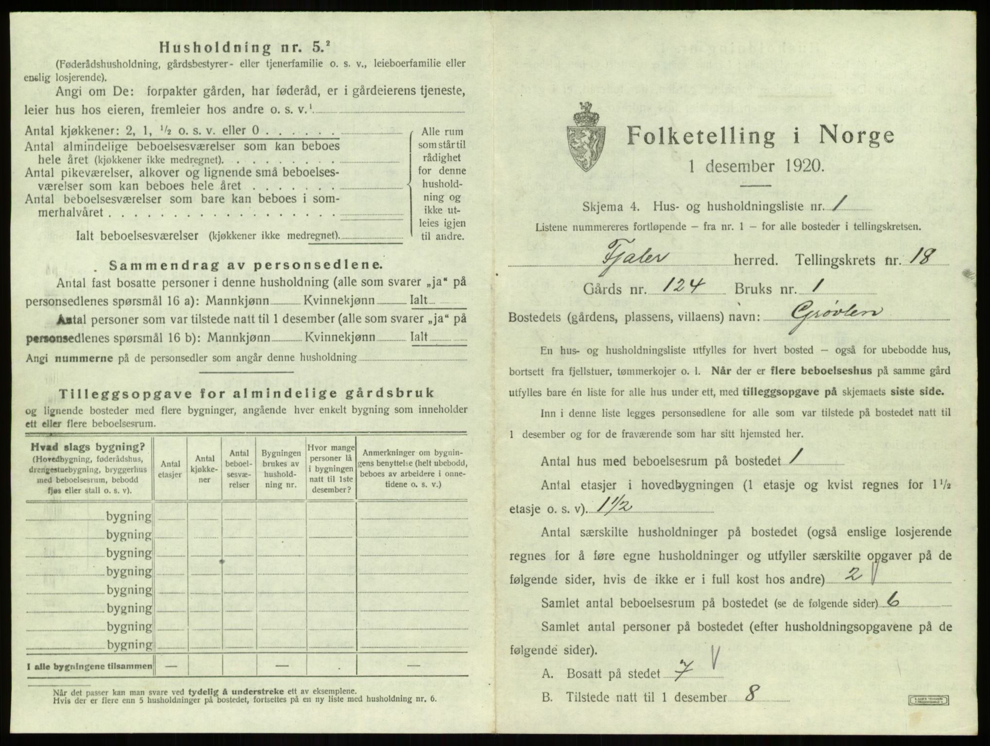 SAB, Folketelling 1920 for 1429 Fjaler herred, 1920, s. 1347