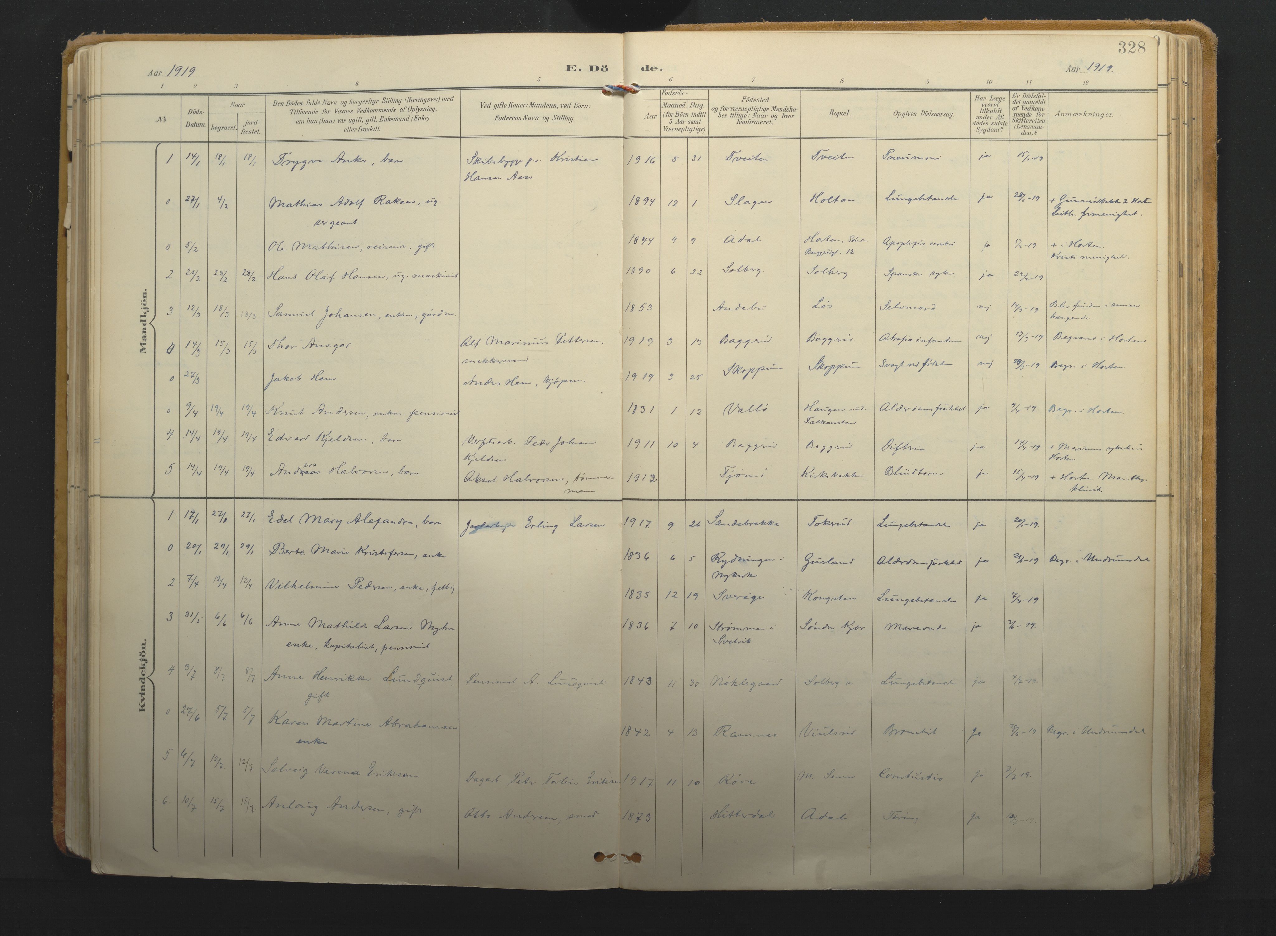 Borre kirkebøker, SAKO/A-338/F/Fa/L0011: Ministerialbok nr. I 11, 1897-1921, s. 328